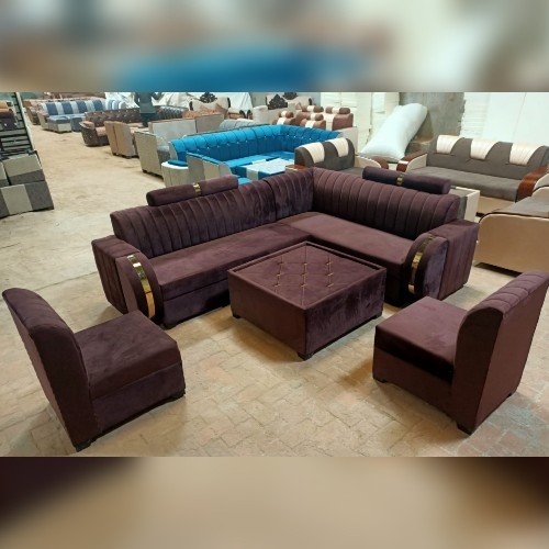 Buy Corner Sofa With Golden Finish online at best price Shubh