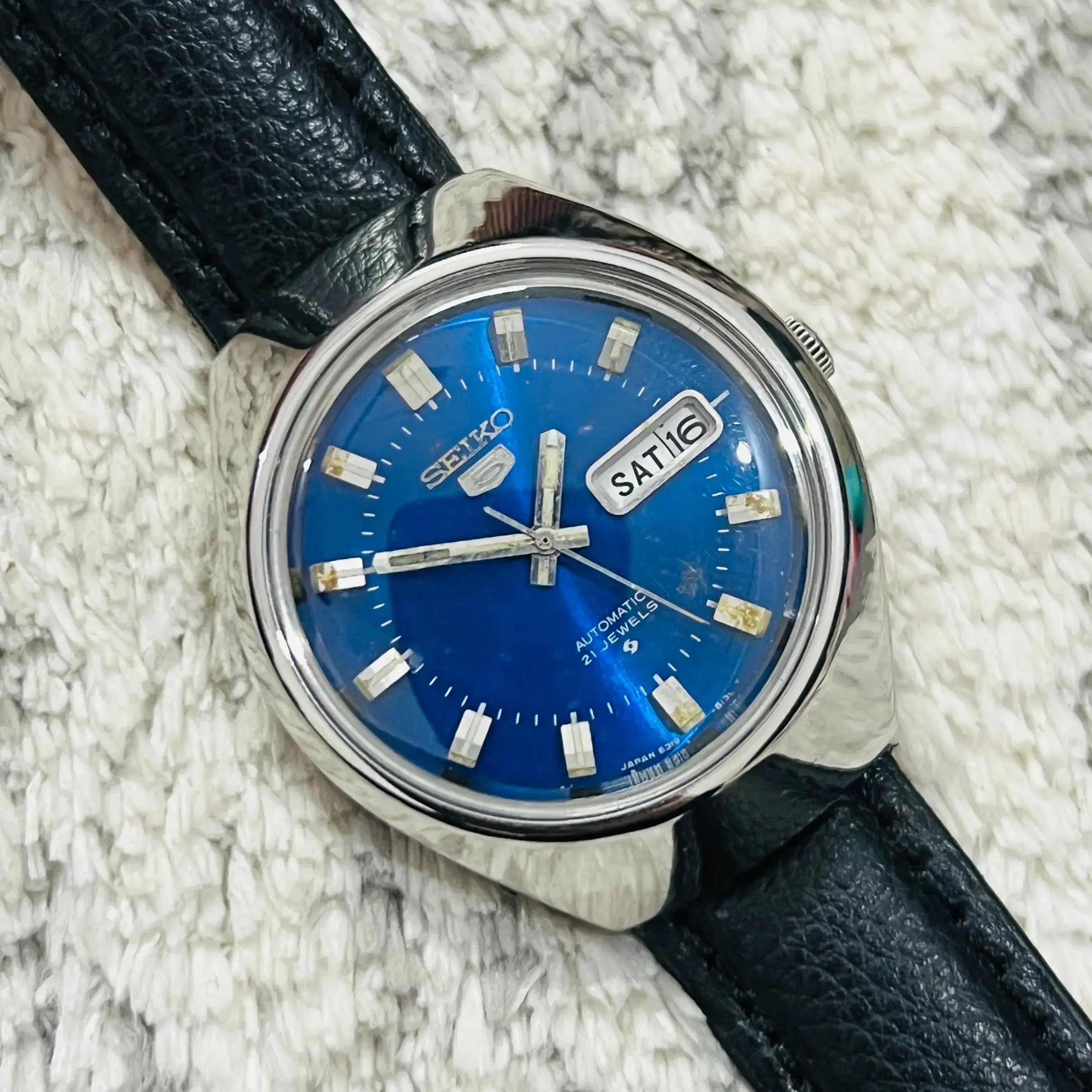 Buy Vintage Seiko Automatic 21Jewels Date/Day Blue Dial Caliber