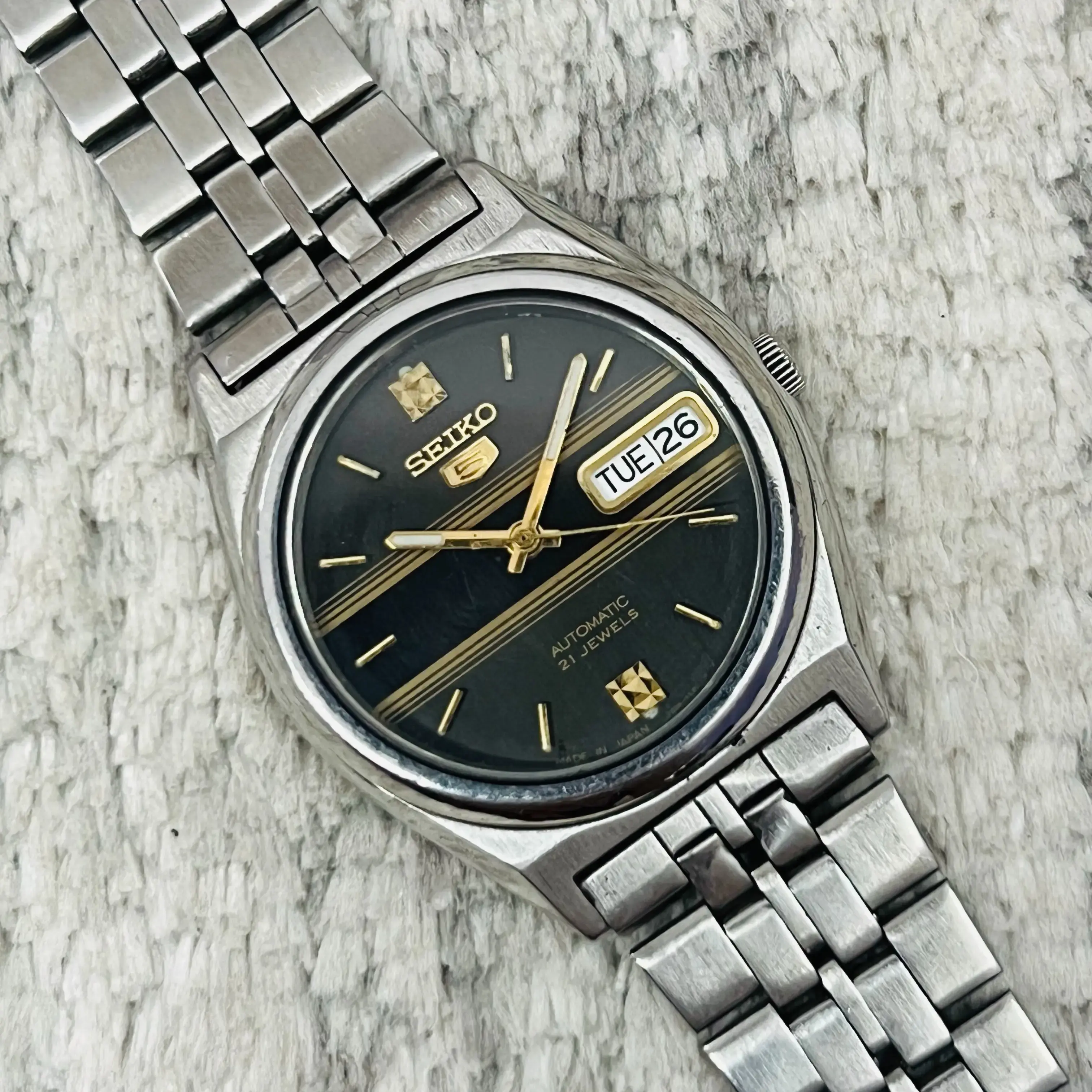 Buy Vintage Rare Seiko 5 Automatic Grey Dial Movement No.7S26-0070
