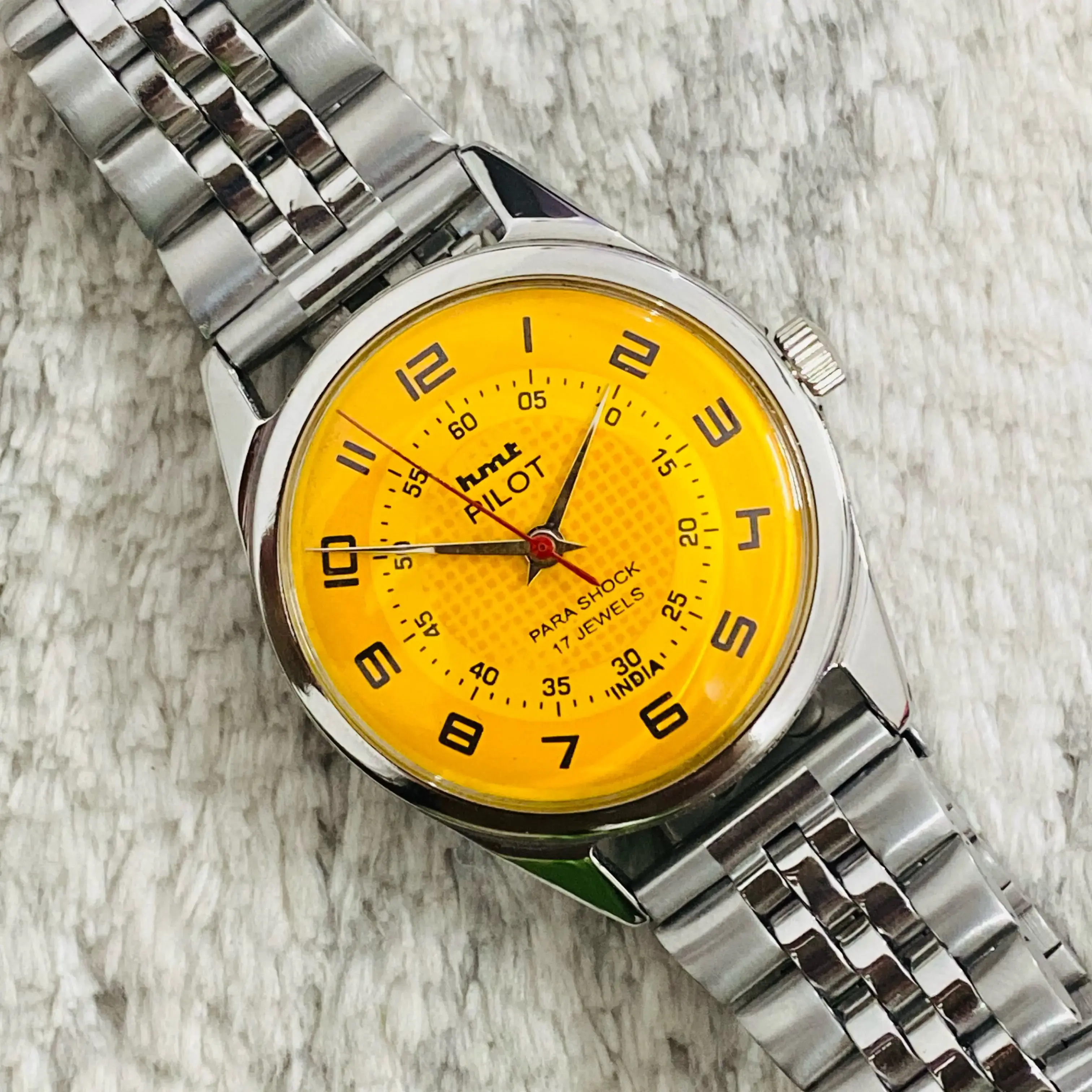 Buy VINTAGE HMT PILOT MECHANICAL MANUAL WINDING YELLOW DIAL