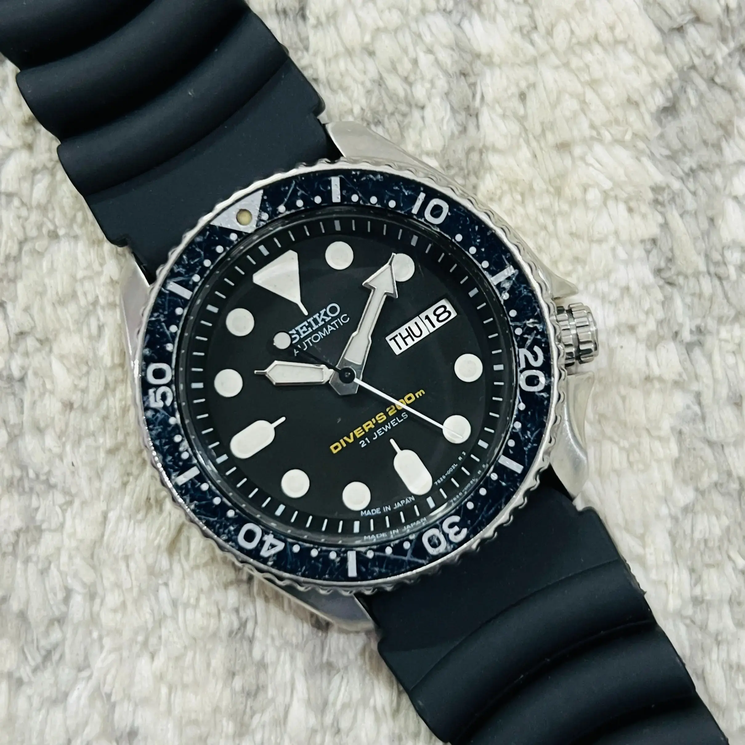 Seiko Scuba Vintage Vintage Seiko Divers 7002-700a Watch With Rubber
