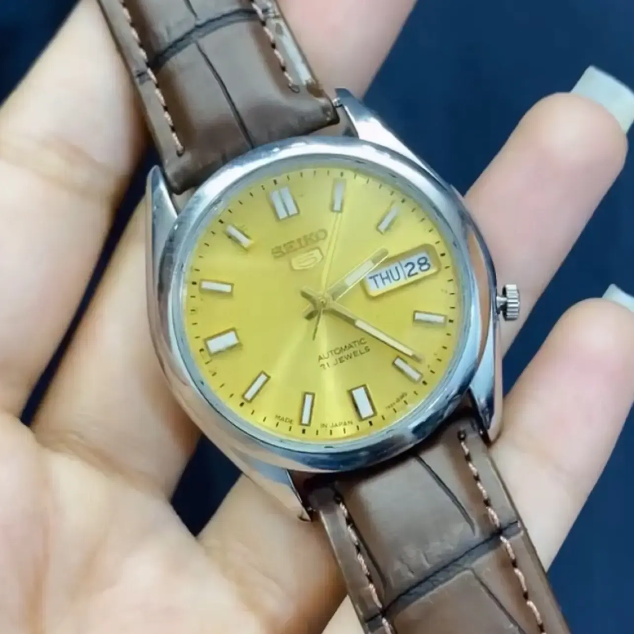 Buy Original Seiko Automatic Gold Dial 21Jewels Date/Day With