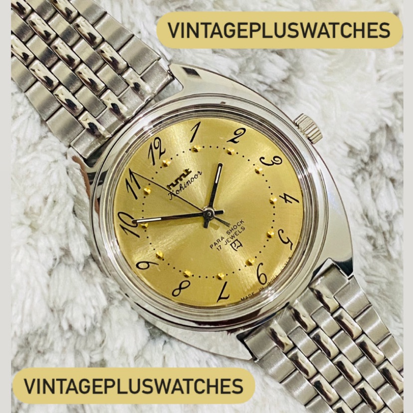 Buy VINTAGE HMT KOHINOOR DRUNKEN GOLDEN DIAL MECHANICAL HAND