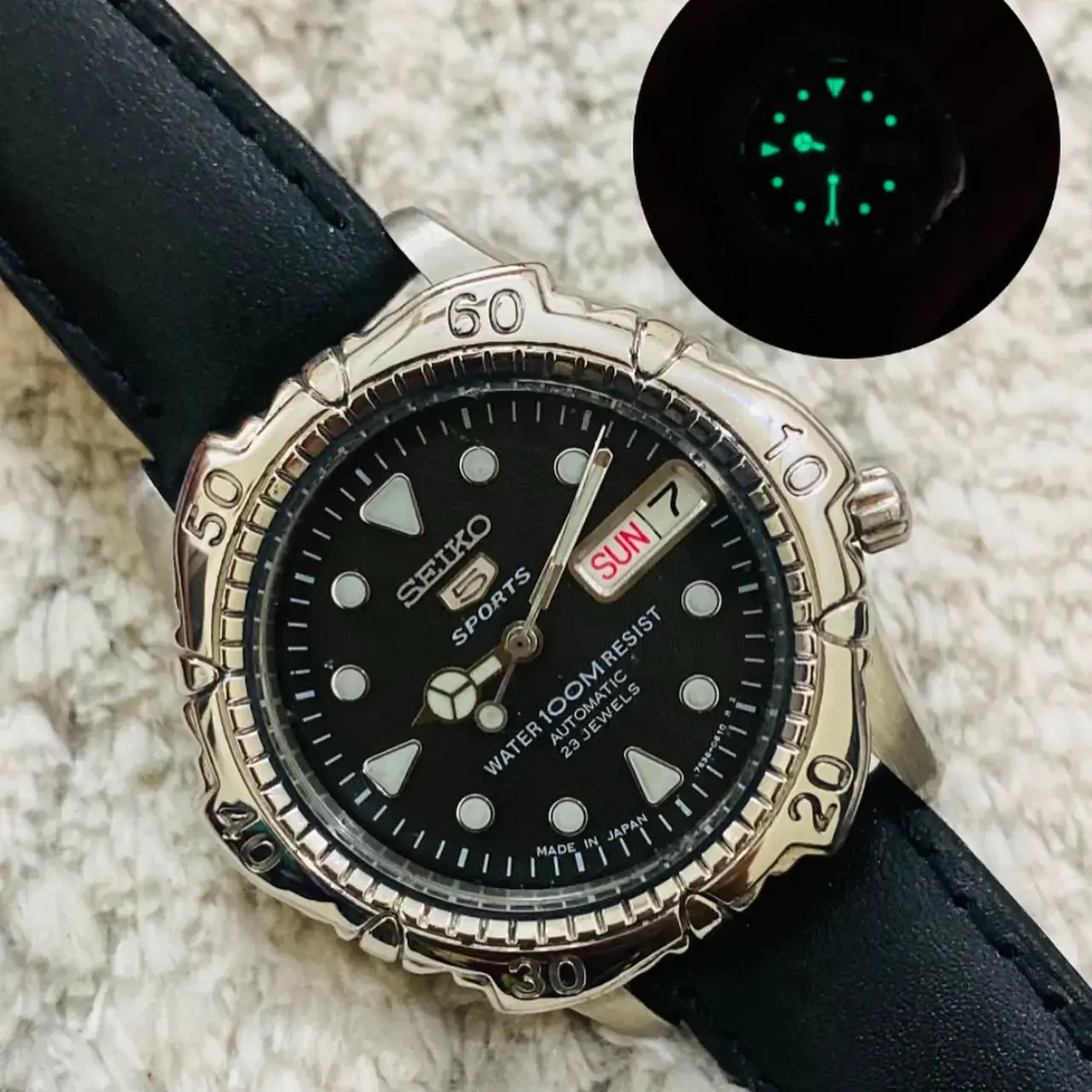 Buy Vintage Seiko Sports 100m Automatic 23Jewel Movement No 7s36