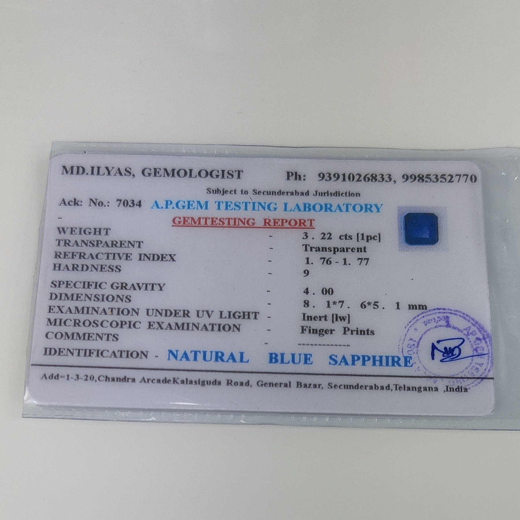 Kanya Rashi Ratan Ratna Kumbha Rashi Which Stone SRI RAM GEMS Ratti  Unheated Untreated (Blue Sapphire)