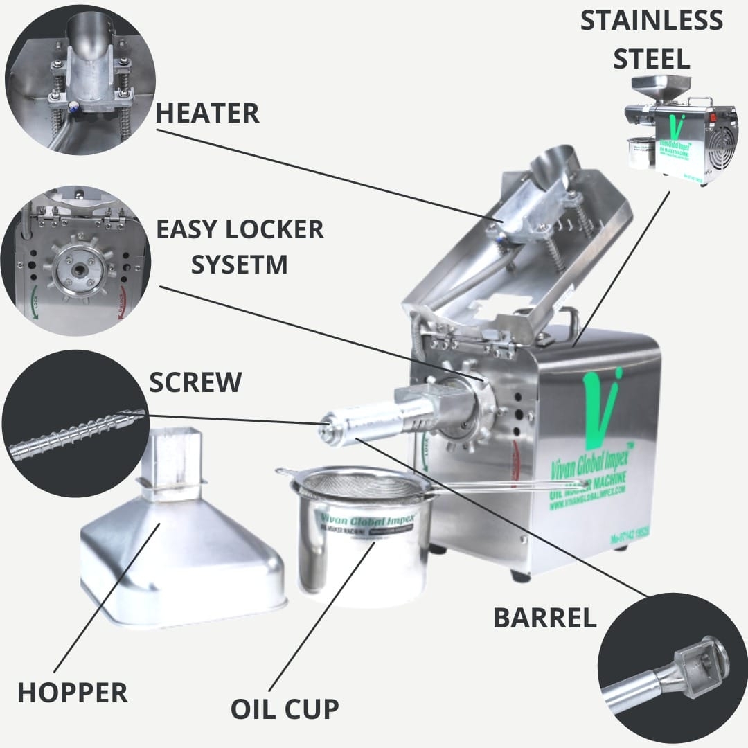 400 W Mini Oil Mill Domestic Use Oil Maker Machine - 1