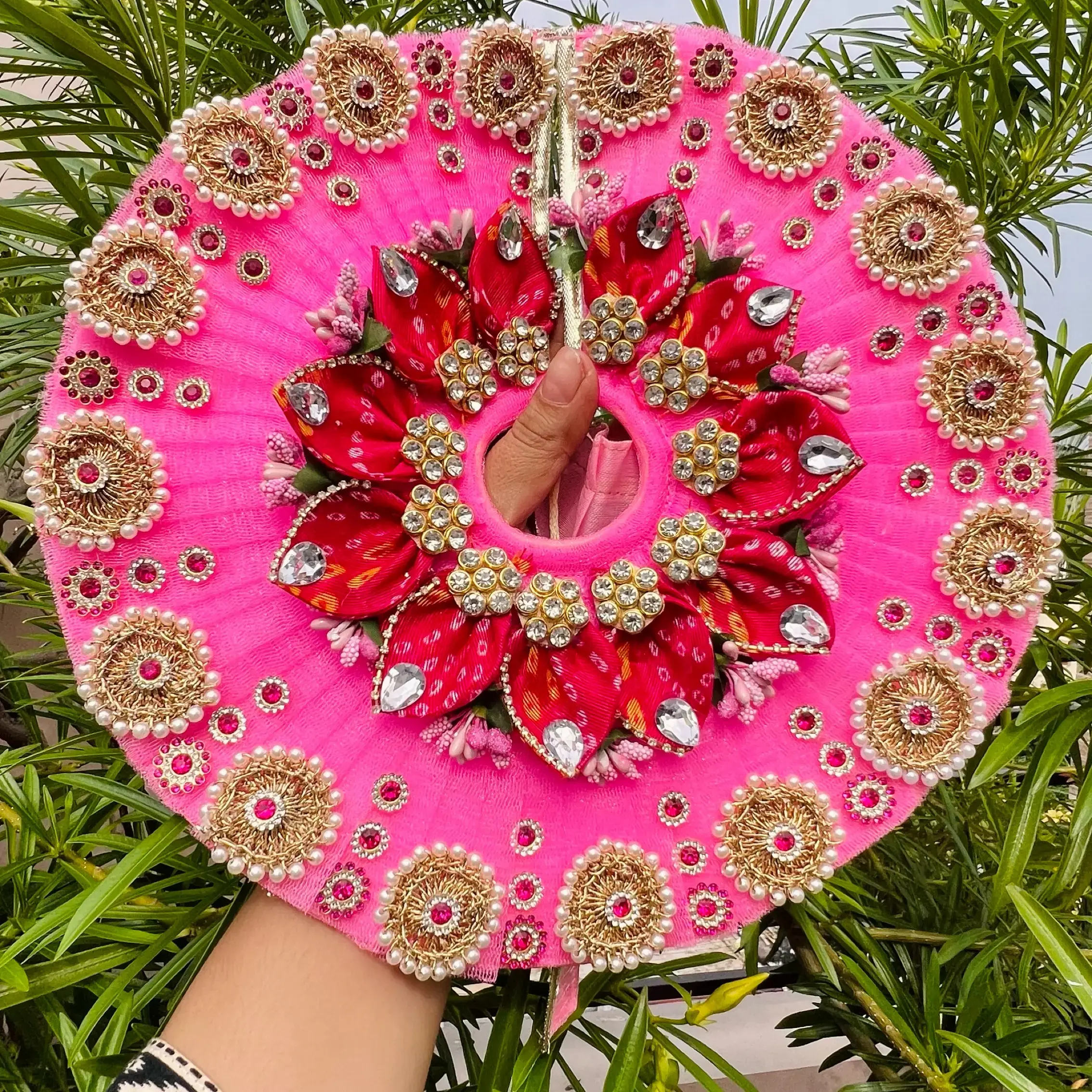 Buy Pink bandhej crochet poshak online at best price Pitari by