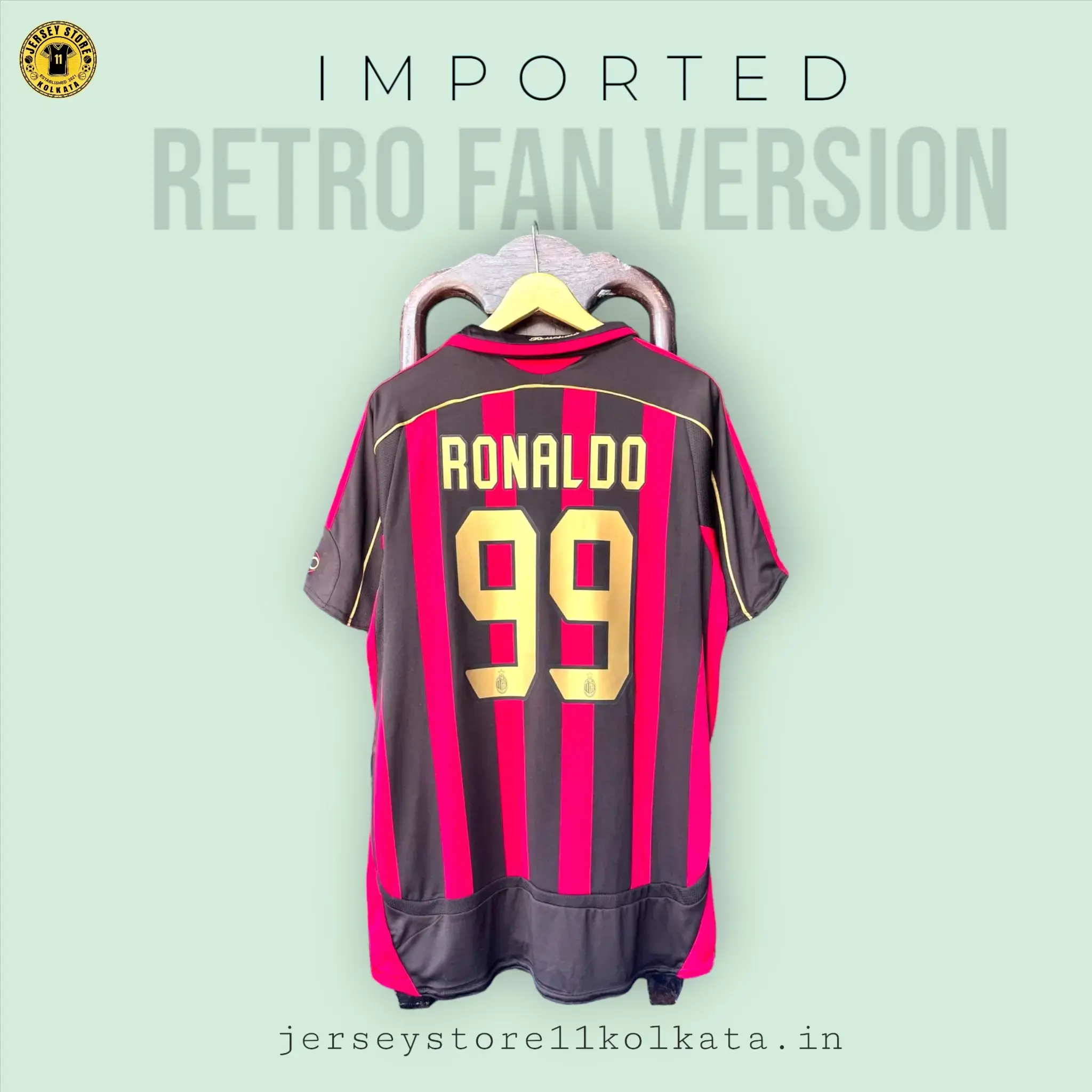 Buy AC MILAN 06/07 HOME KIT IMPORTED RETRO FAN VERSION (RONALDO 99