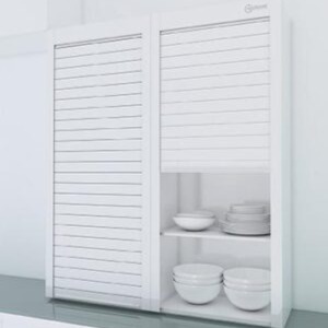 MHGROOVE WHITE GLASS ROLLING SHUTTER FOR KITCHEN - 1