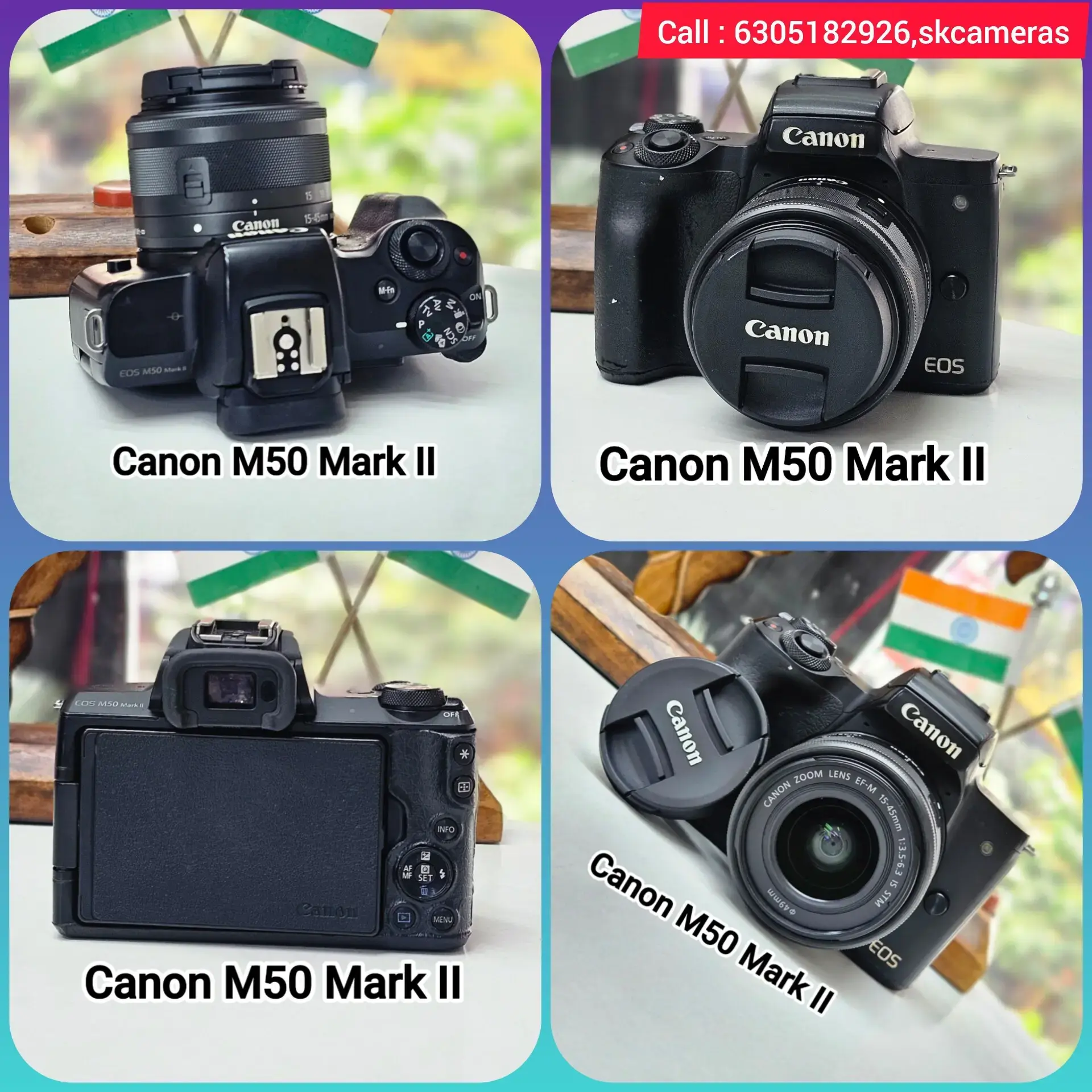 CANON EOS M50 MARK II with kit lens[Great Autofocus,Tracking  capabilities]SK764