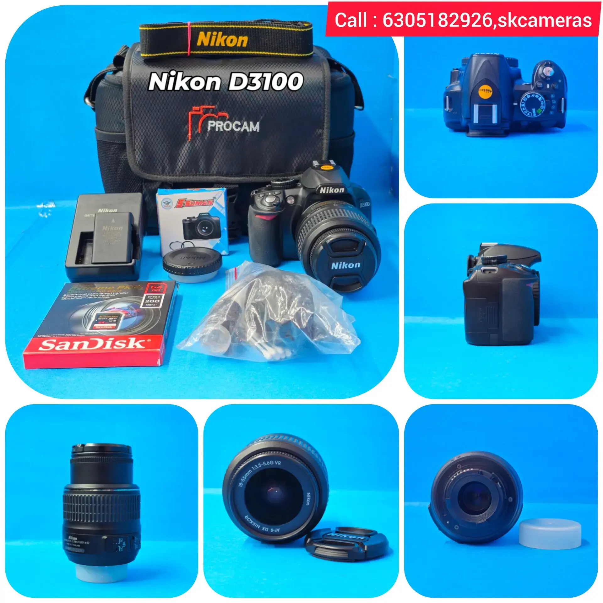 Nikon D3100 with DX AF-S 18-55mm Lens – Lightweight DSLR for Everyday  Photography SK