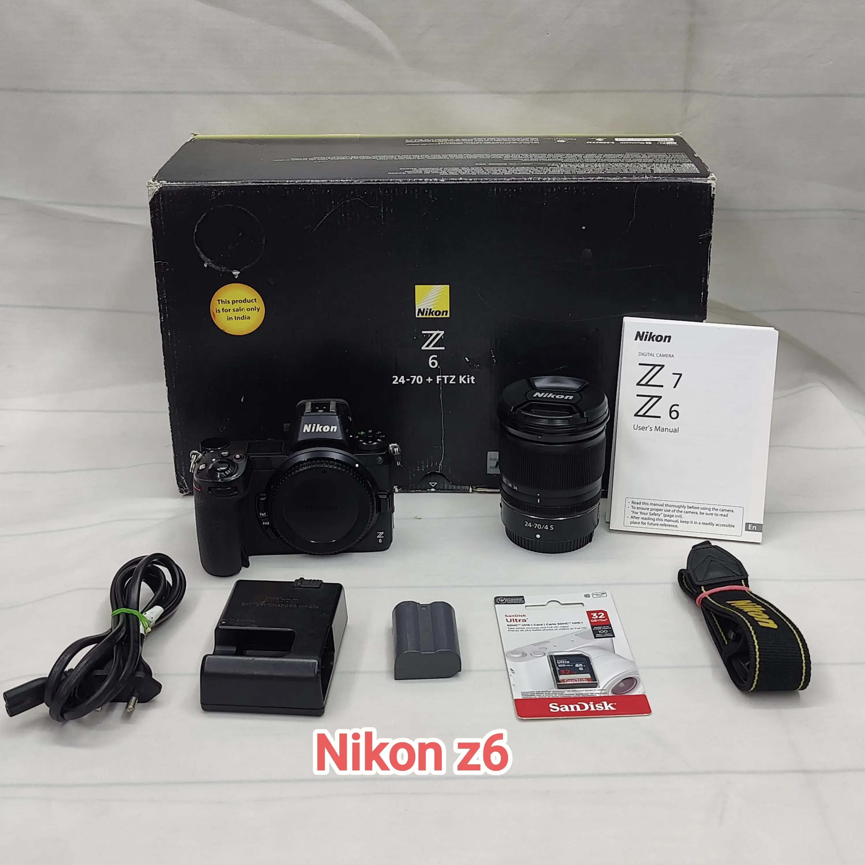 Nikon Z6 Mirrorless Camera with Z 24-70mm f/4 S lens full kit Sk6388