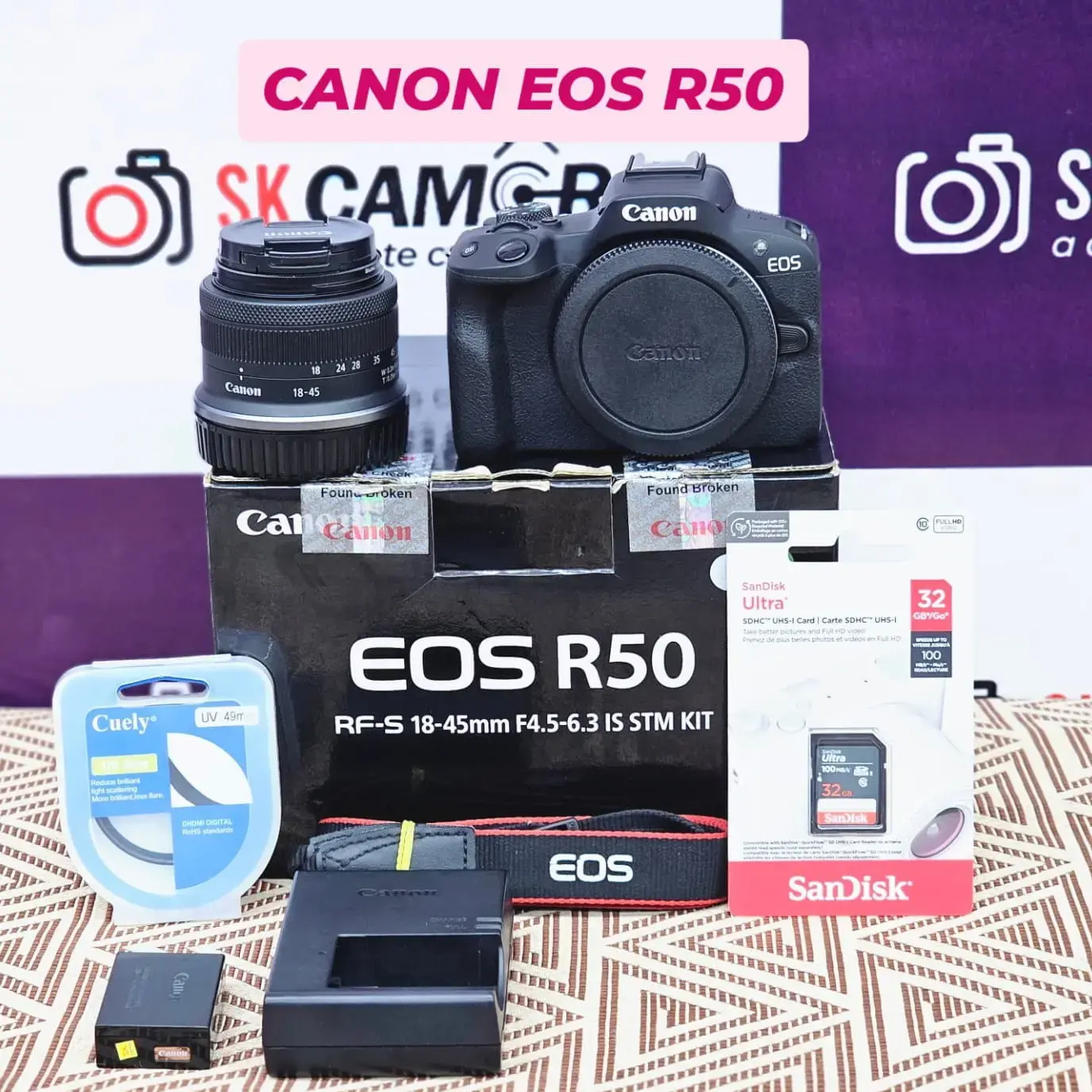 Canon EOS R50 RF-S 18-45mm IS STM lens full