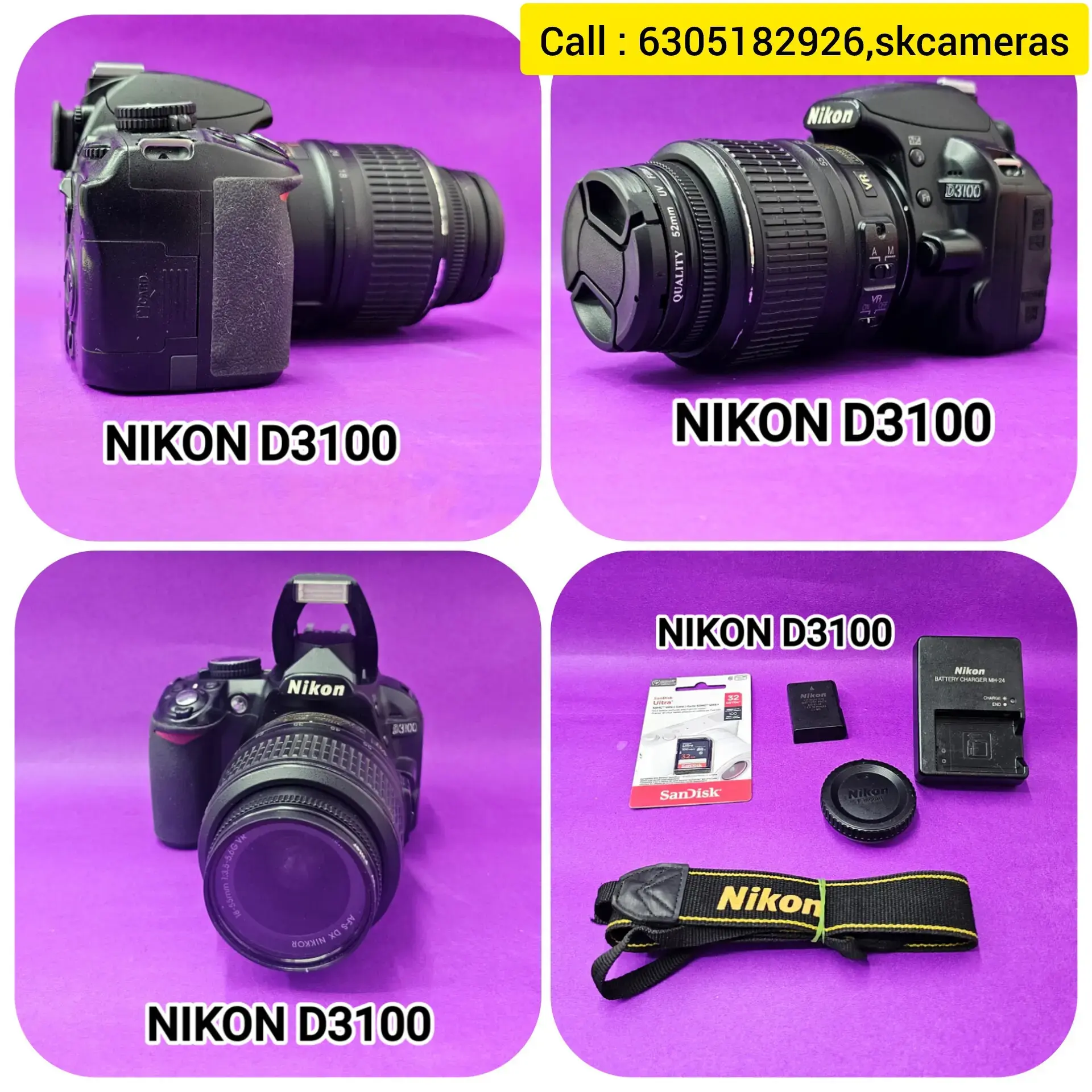 Nikon D3100 DSLR 18-55mm VR Lens – Clean, Functional Ready to Shoot 