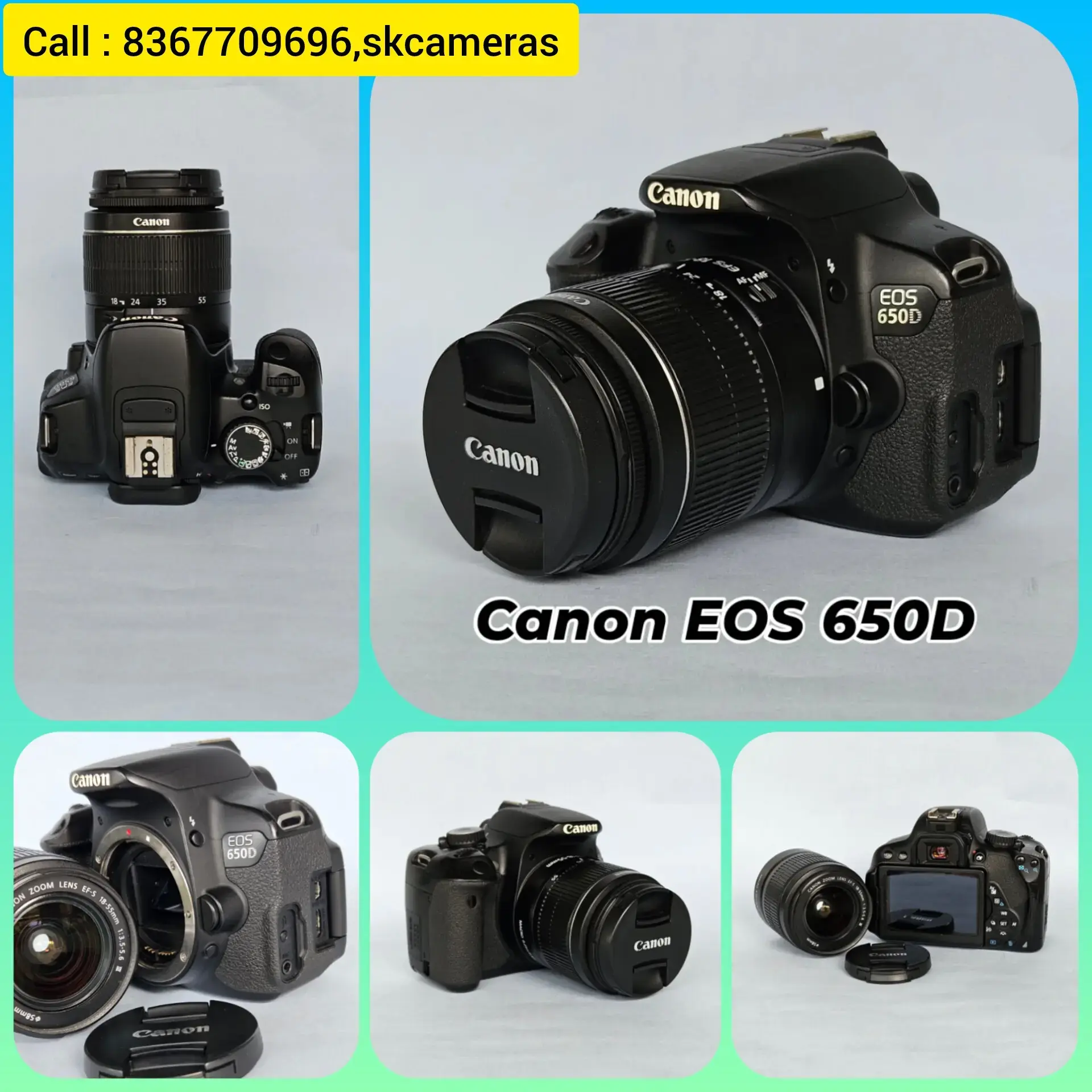 Canon EOS 650D DSLR Camera with 18-55mm Lens – 18MP Touchscreen Full HD  Video Perfect for Photography Beginners