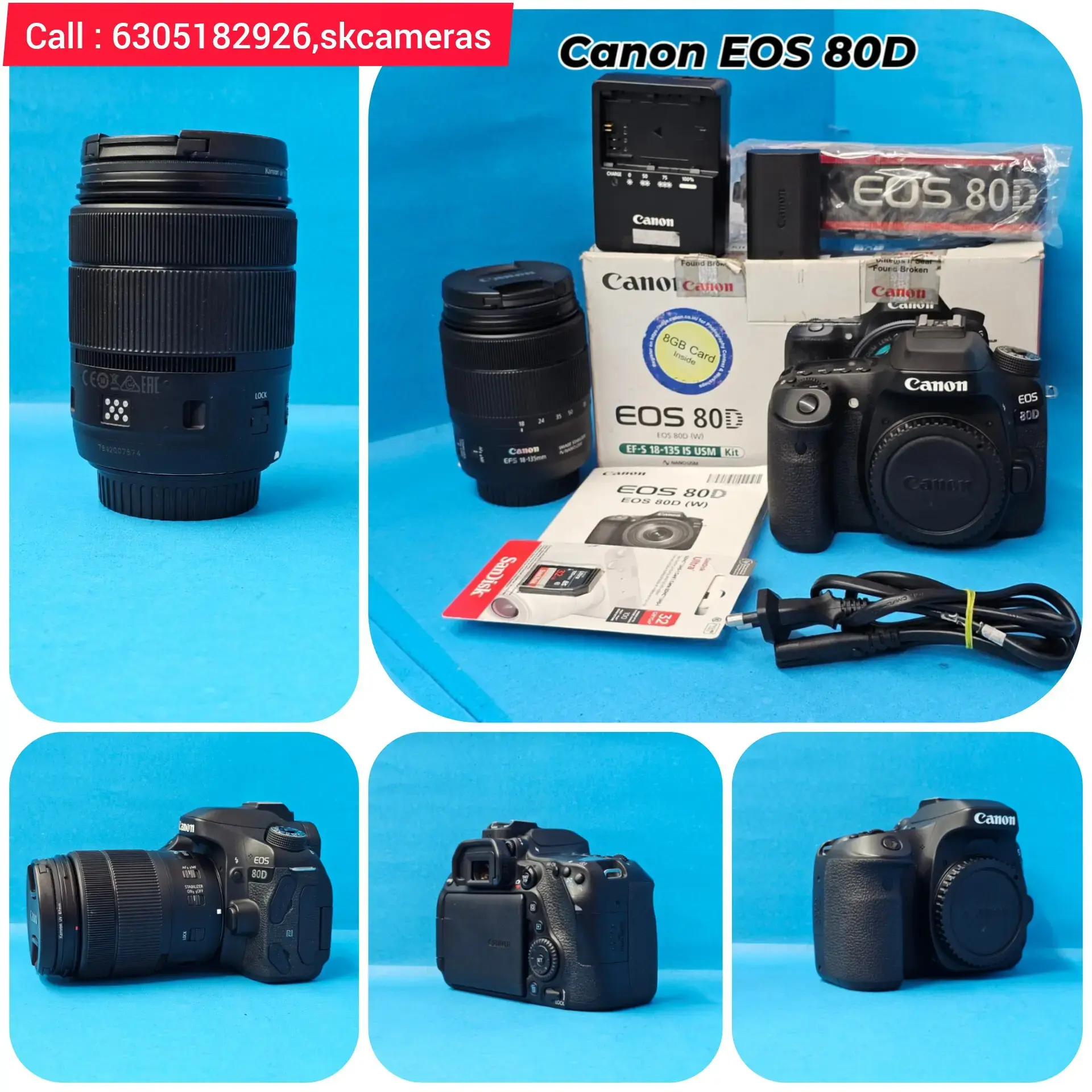 Buy Canon EOS 80D + EF-S 18-135mm IS USM Lens – Complete