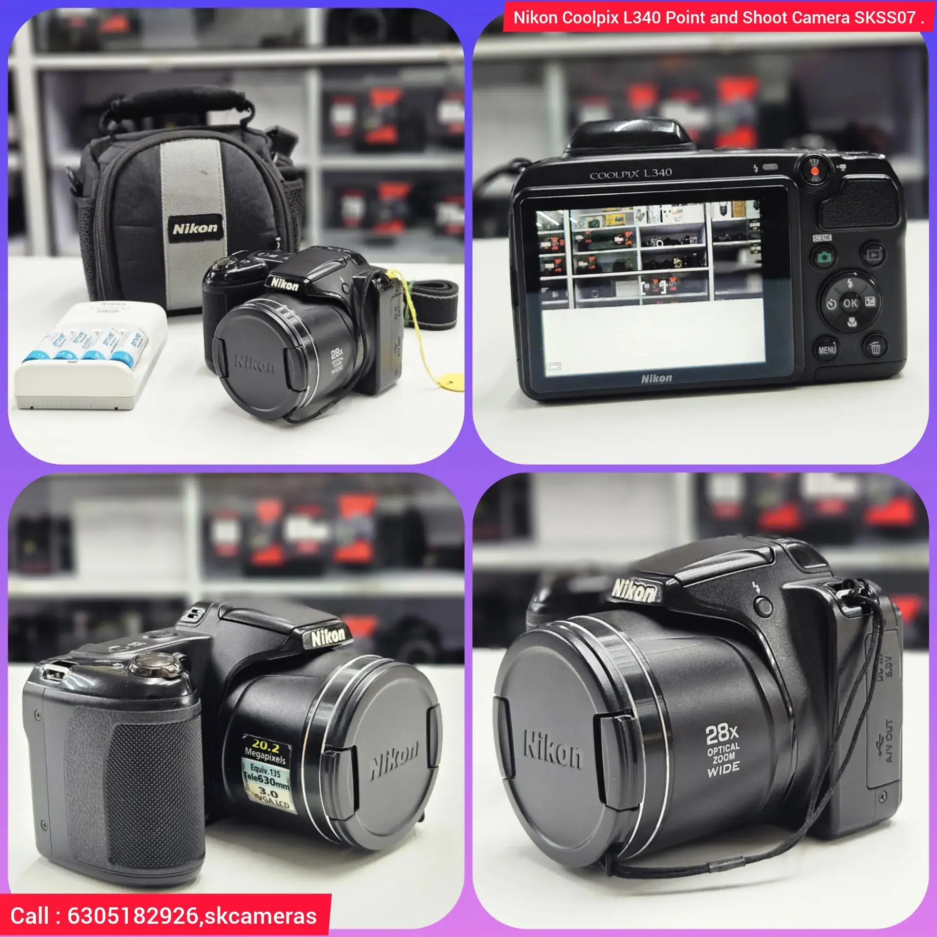 Buy Nikon Coolpix L340 Point and Shoot Camera SKSS07 online at