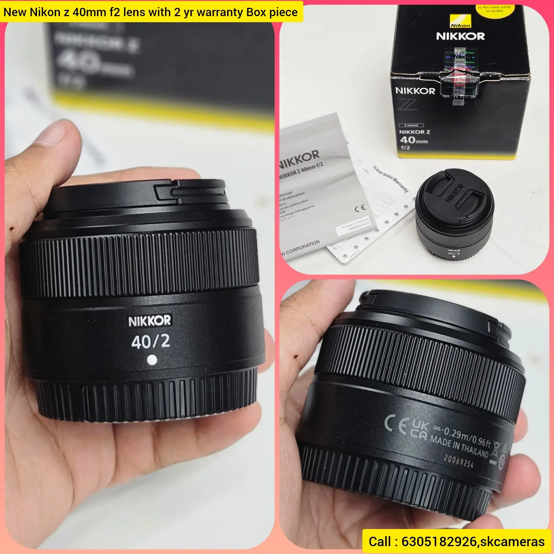 Buy New Nikon z 40mm f2 lens with 2 yr warranty Box piece online 