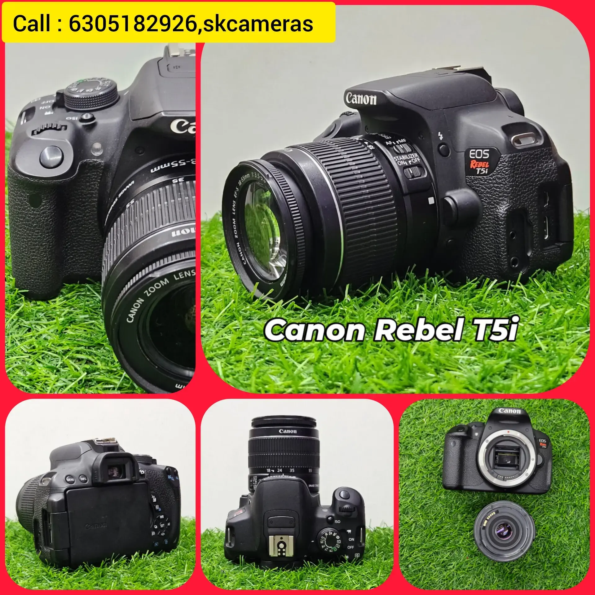 Canon EOS Rebel T5i DSLR Camera with 18-55mm IS II Lens – 18MP  APS-C Camera