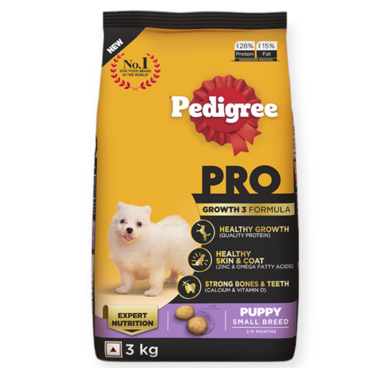 Pedigree PRO Puppy Small Breed Dry Dog Food 3kg
