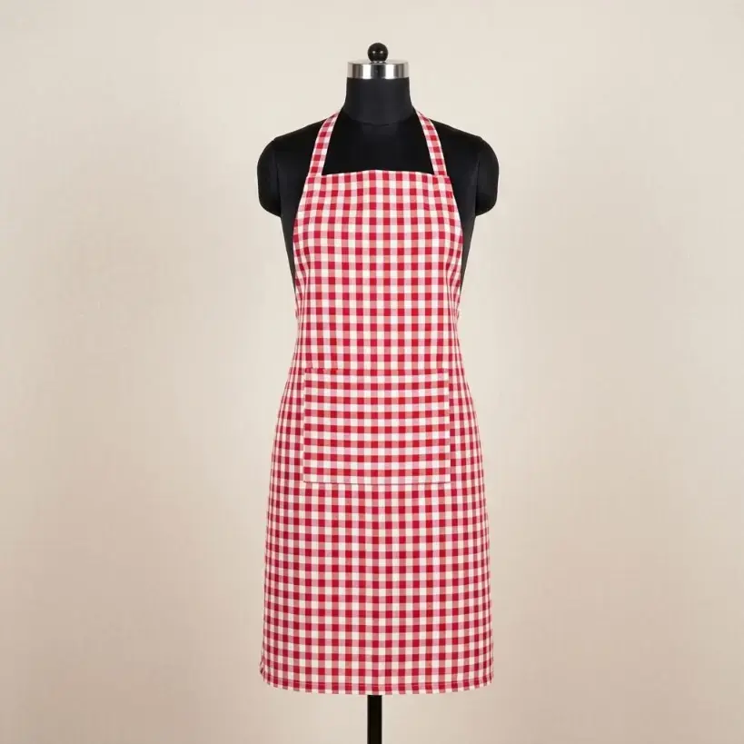 Buy Creative Kitchen Apron/Aprin Red and White Small Checks (Pack