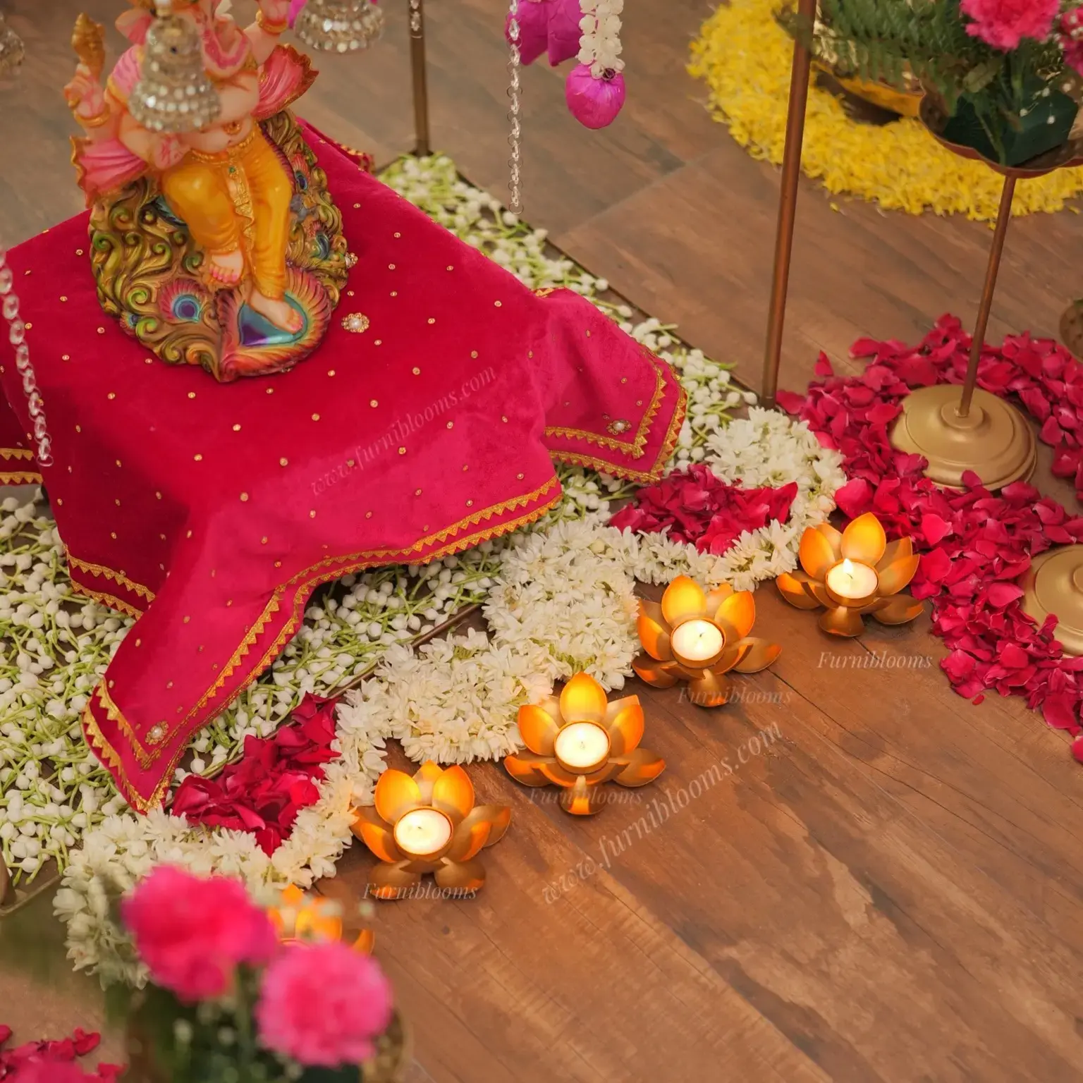 Flower Decoration For Satyanarayan Pooja