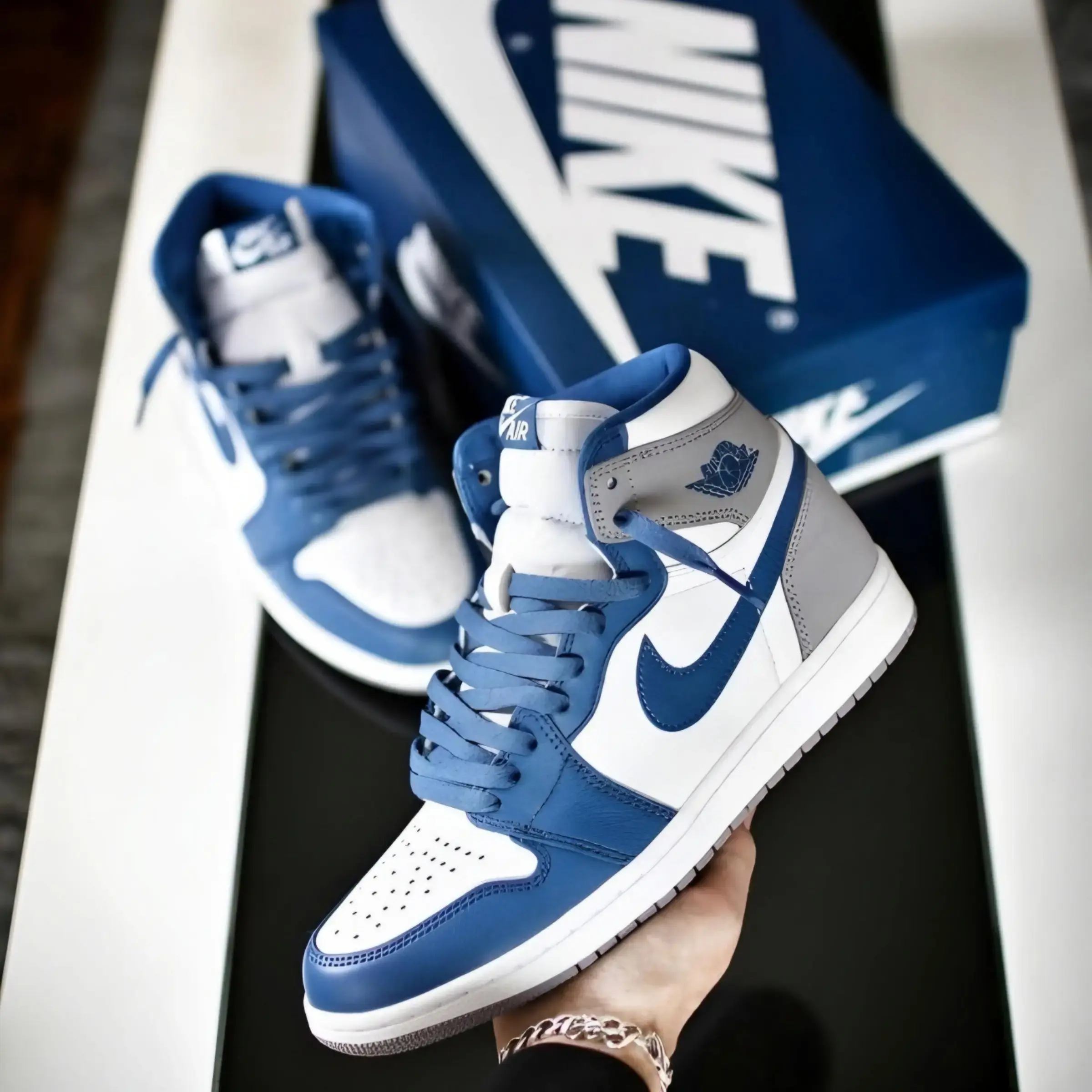 Buy Nike Air Jordan 1 High True Blue (First Copy) online at best