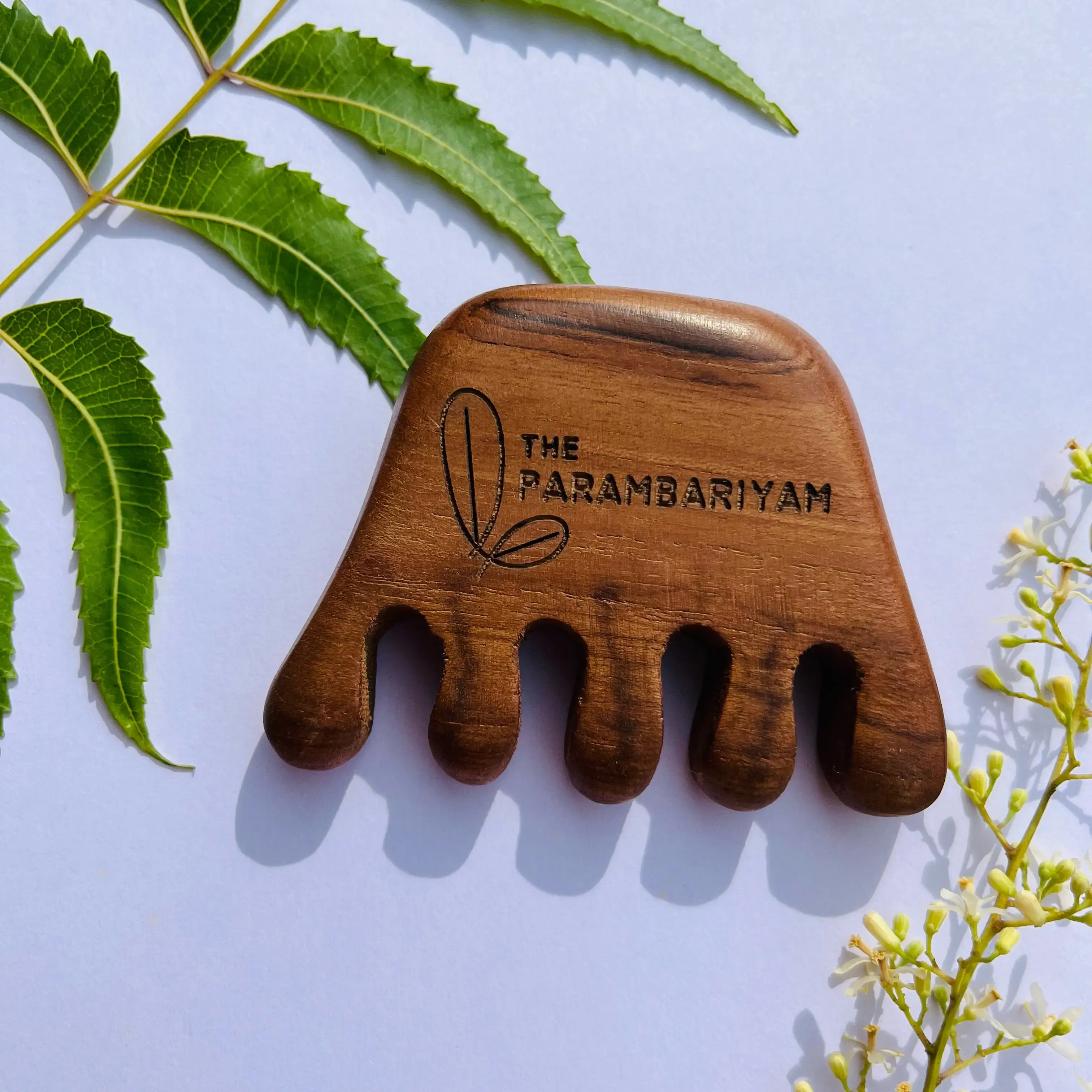 Neem wood scalp massager