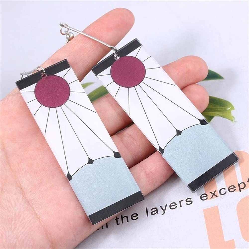 Anime Earrings Hanafuda Demon Slayer Earrings Buy Tanjiro Hanafuda