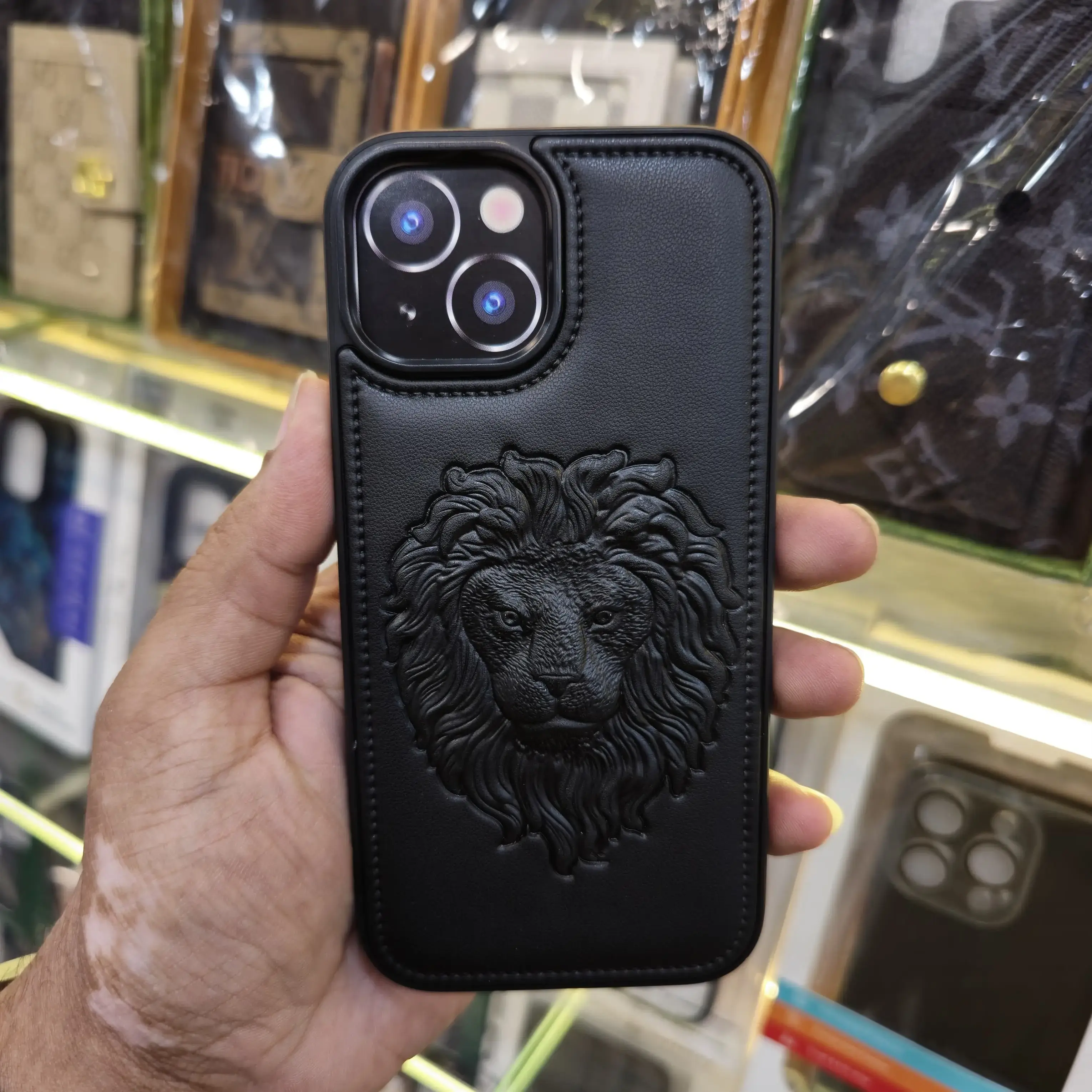 Buy Pure Leather Lion Case with Inside Cloth online at best price