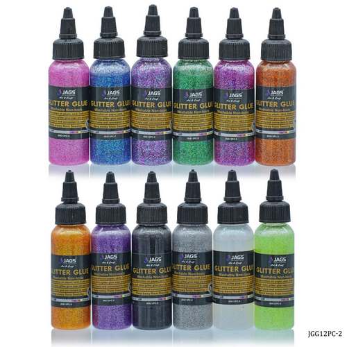 Jags Glitter Glue Art Shaker 12 Colour Set 50Gms JGG12PC-2
