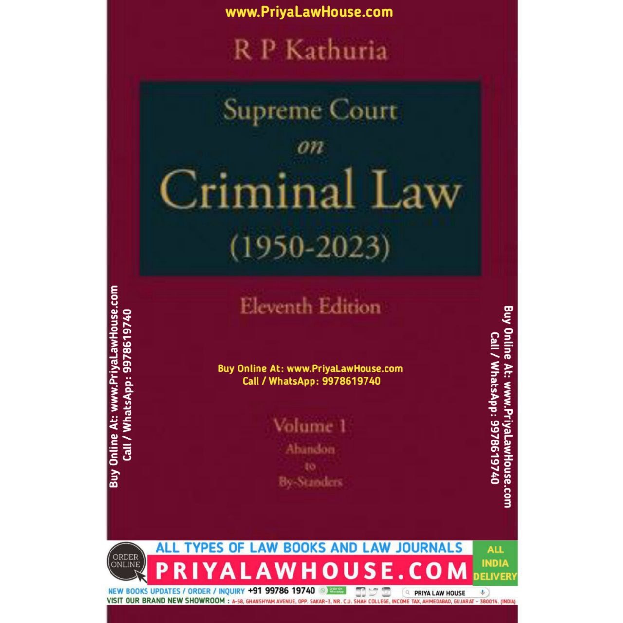 Supreme Court on Criminal Law (1950-2023), vols, R P Kathuria