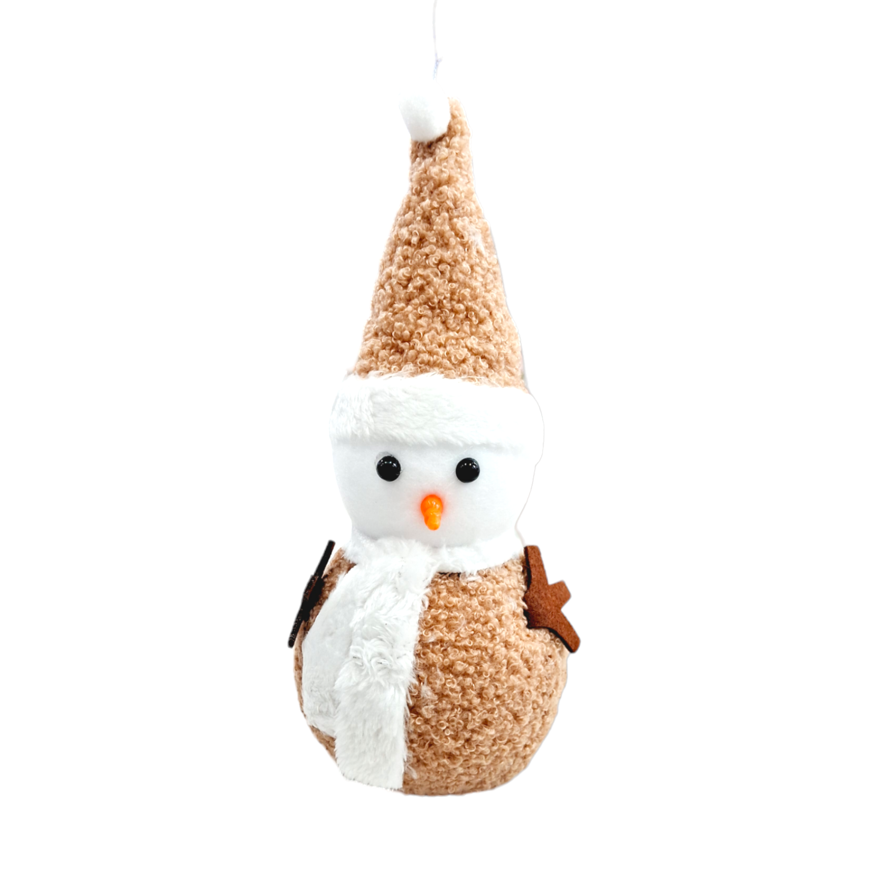 Christmas Decoration Snowman Wool Brown (1pc) - 1