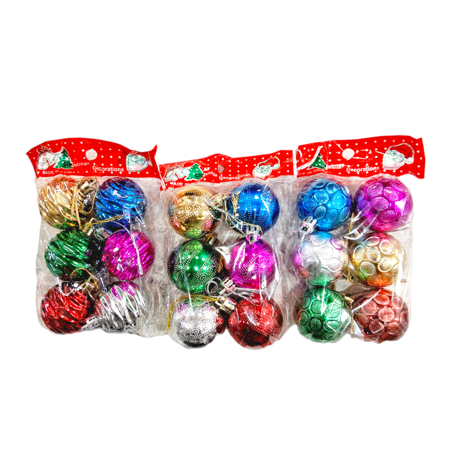 Christmas Decoration Assorted Balls (Pack Of 6) - 1