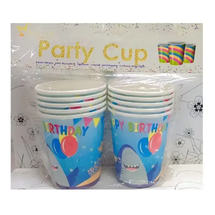 Paper Glass Baby Shark theme (pack of 10) - 1