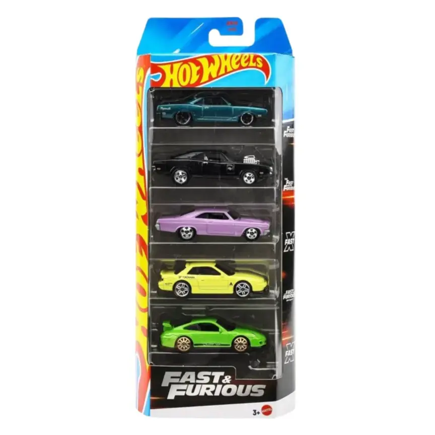 Hot Wheels Fast Furious 5-Pack Set – Diecast Cars (1:64)