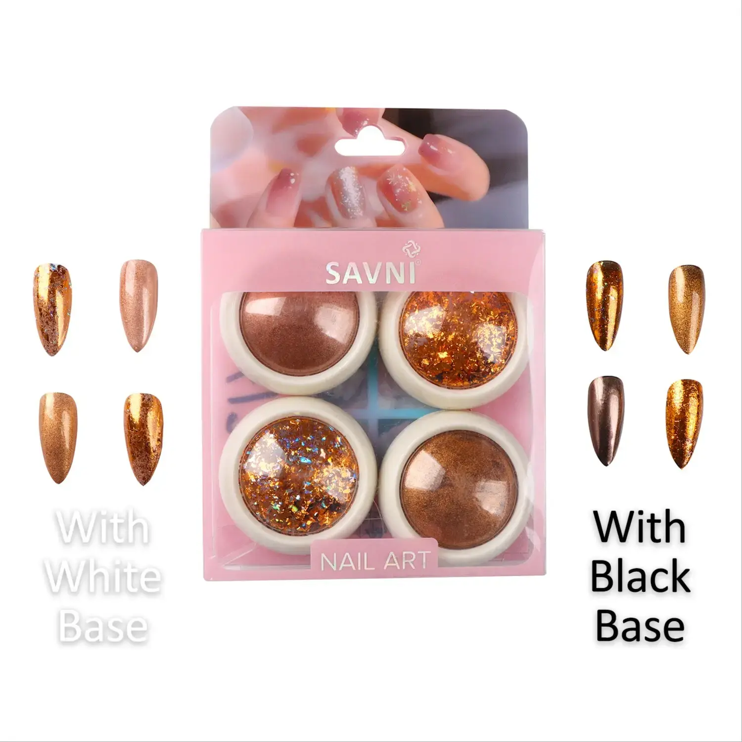 Chrome Powder, Flakes & More (Pack of 4) Rose Gold - 1