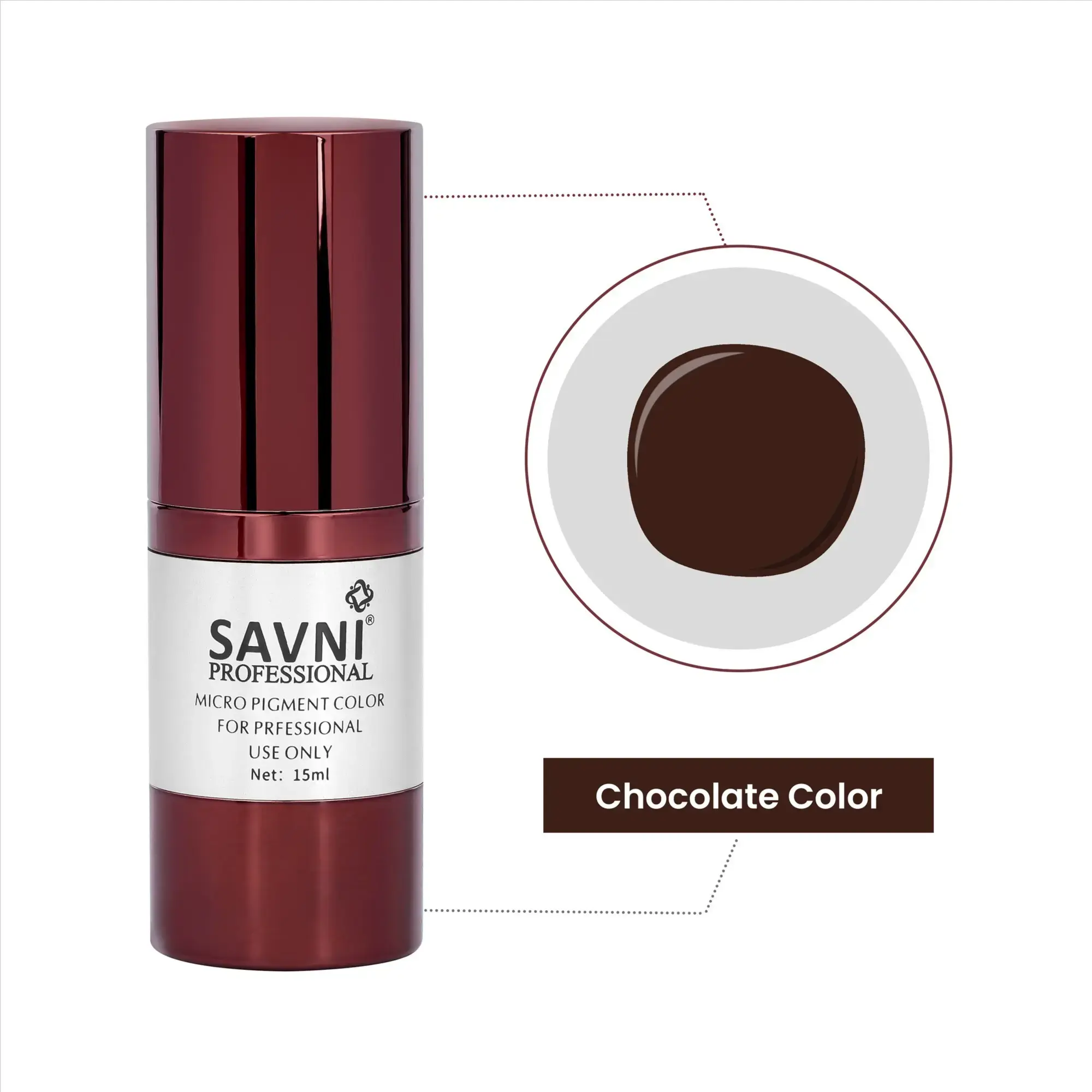 Savni Professional Pigment Microblading Tattoo Pigment 15ml Chocolate - 1