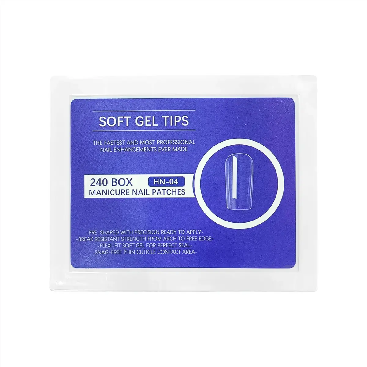 Soft Gel Nail Tips for Gel X Extension 240 pieces Medium Square (HN-04) | Not Included - 1