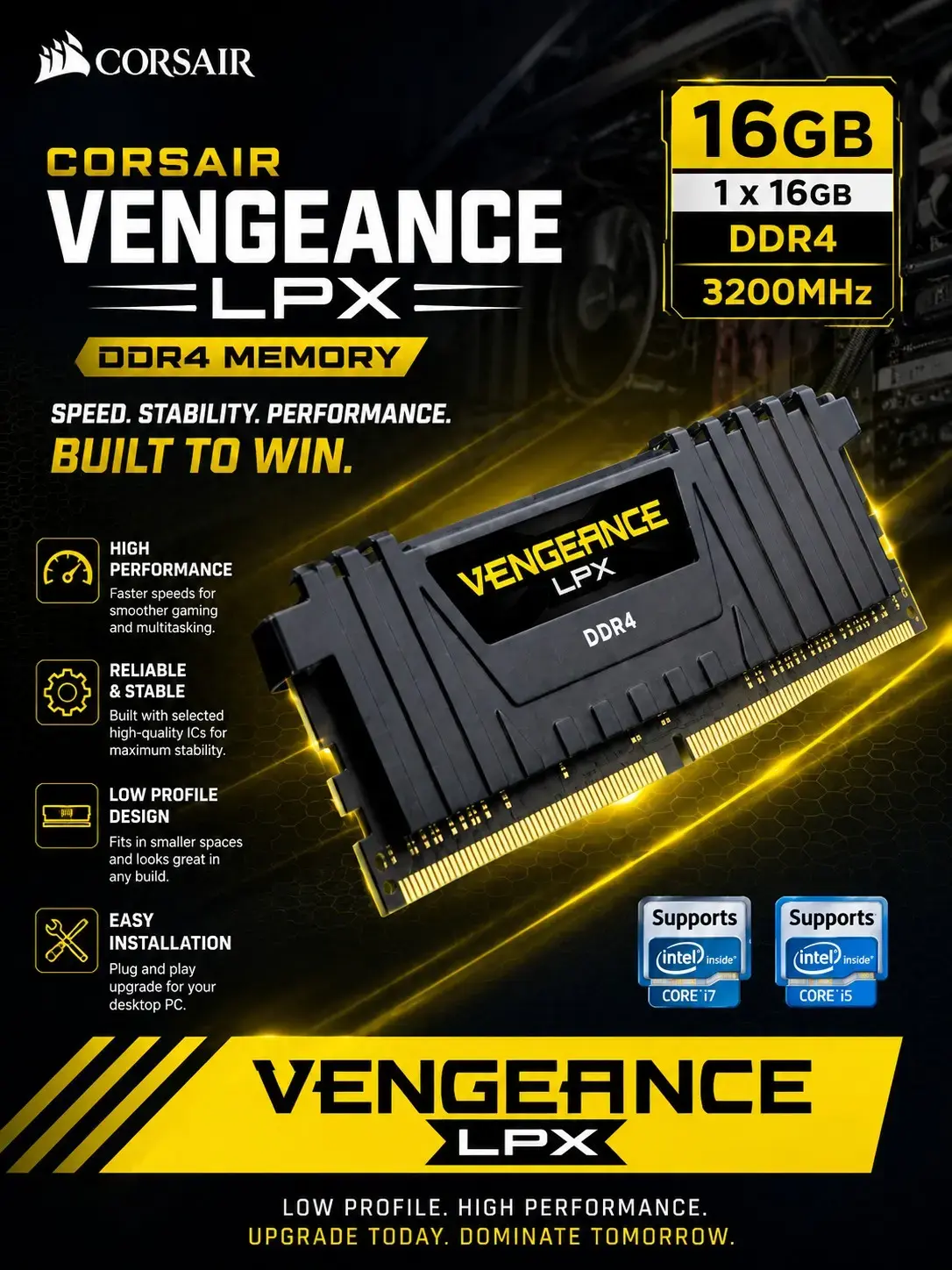 Buy CORSAIR 16 GB DDR4 3200 online at best price | Manibhadra Infotech