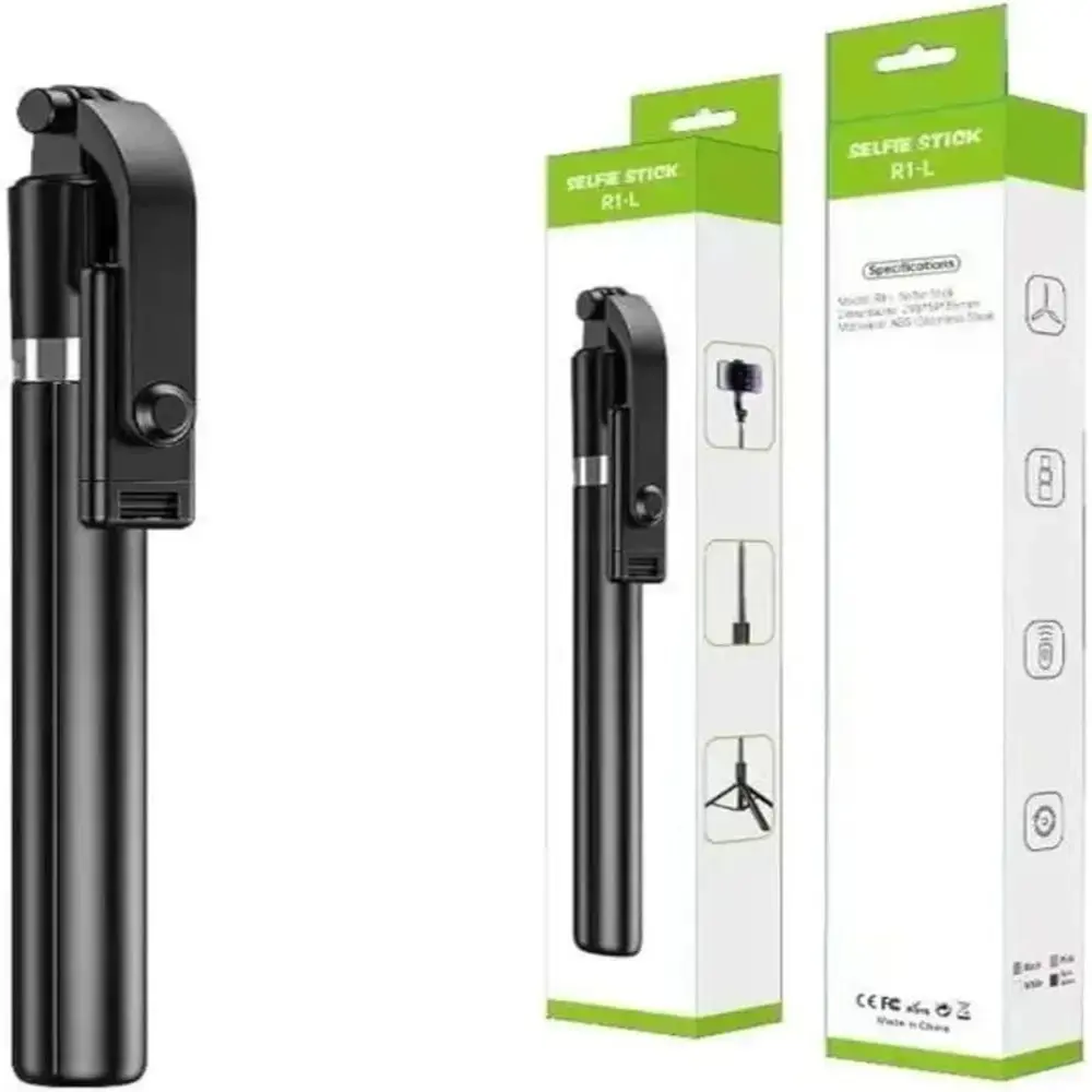 R-1 L Bluetooth Selfie-Sticks with Remote 3-in-1 Multifunctional Selfie-Stick Tripod Stand Compatible with All Phones - 1