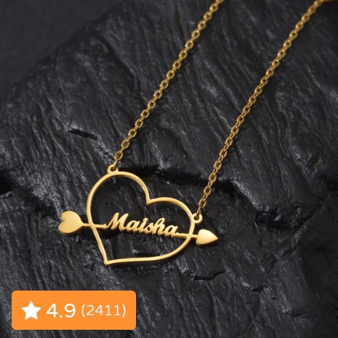 Buy Heart Shape Name Chain online at best price JAI JAI RAM