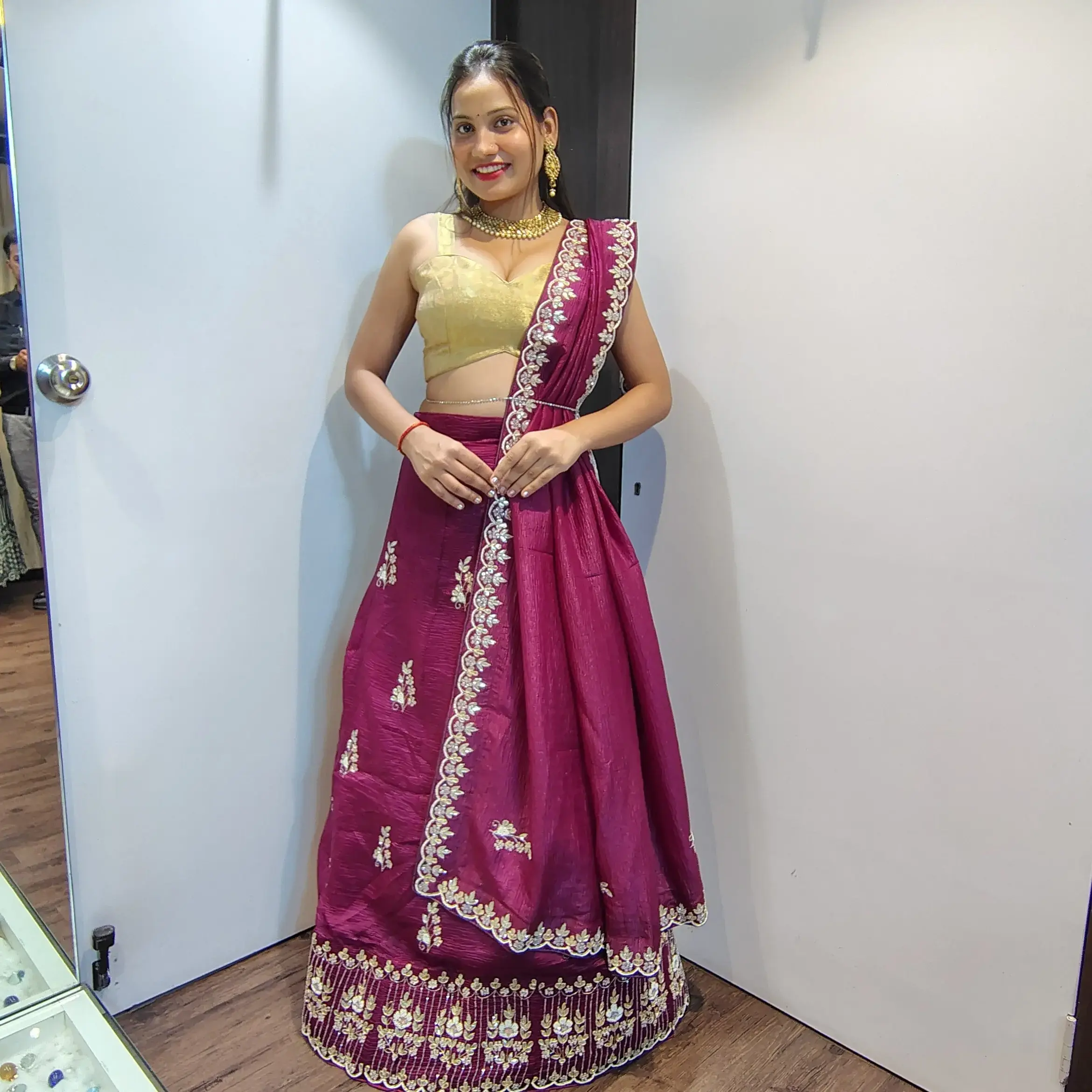 Wine Colour Lehenga Choli KFN 2056 - 1