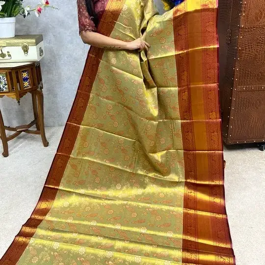 Bridal Tissue Silk Saree A39 - 1
