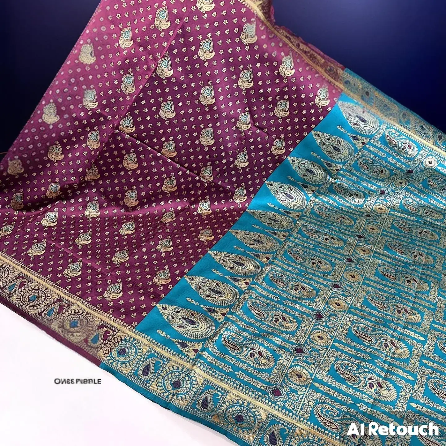Fancy Soft Semi Silk Butta Saree Purple Colour - 1