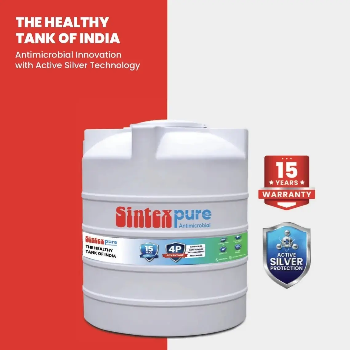 Buy Sintex Pure Antimicrobial Water Tank 10000 Ltr Online