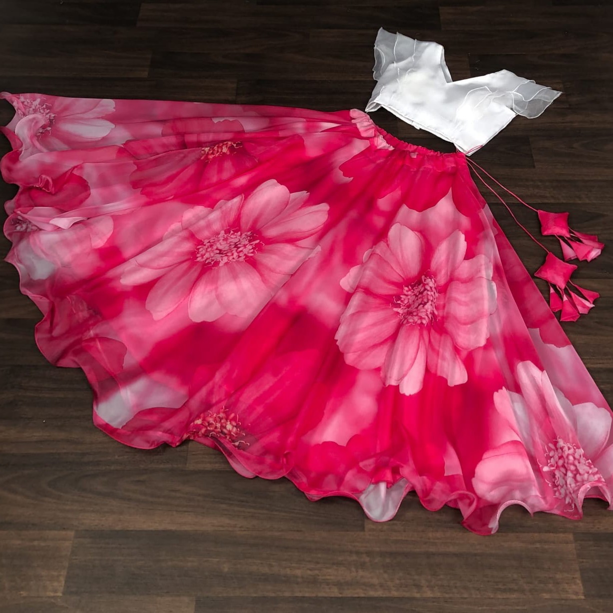 Buy Soft Organza Skirt With Blouse online at best price charvi