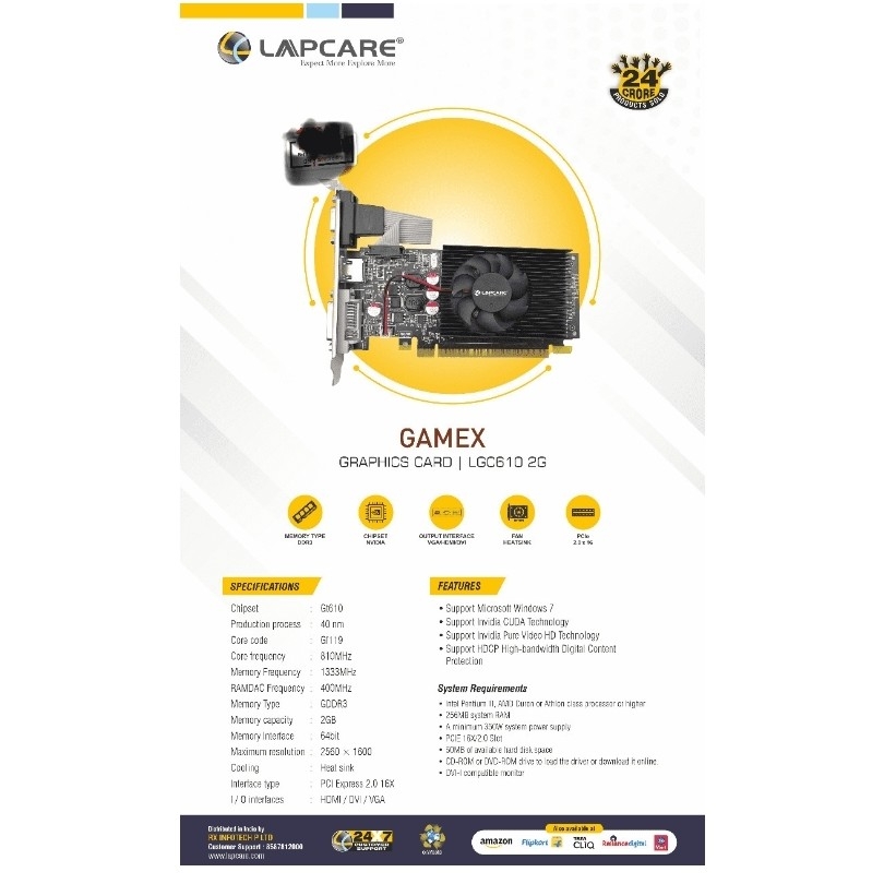 Buy 2GB DDR3 610 Graphics Card online at best price COMPUTECH