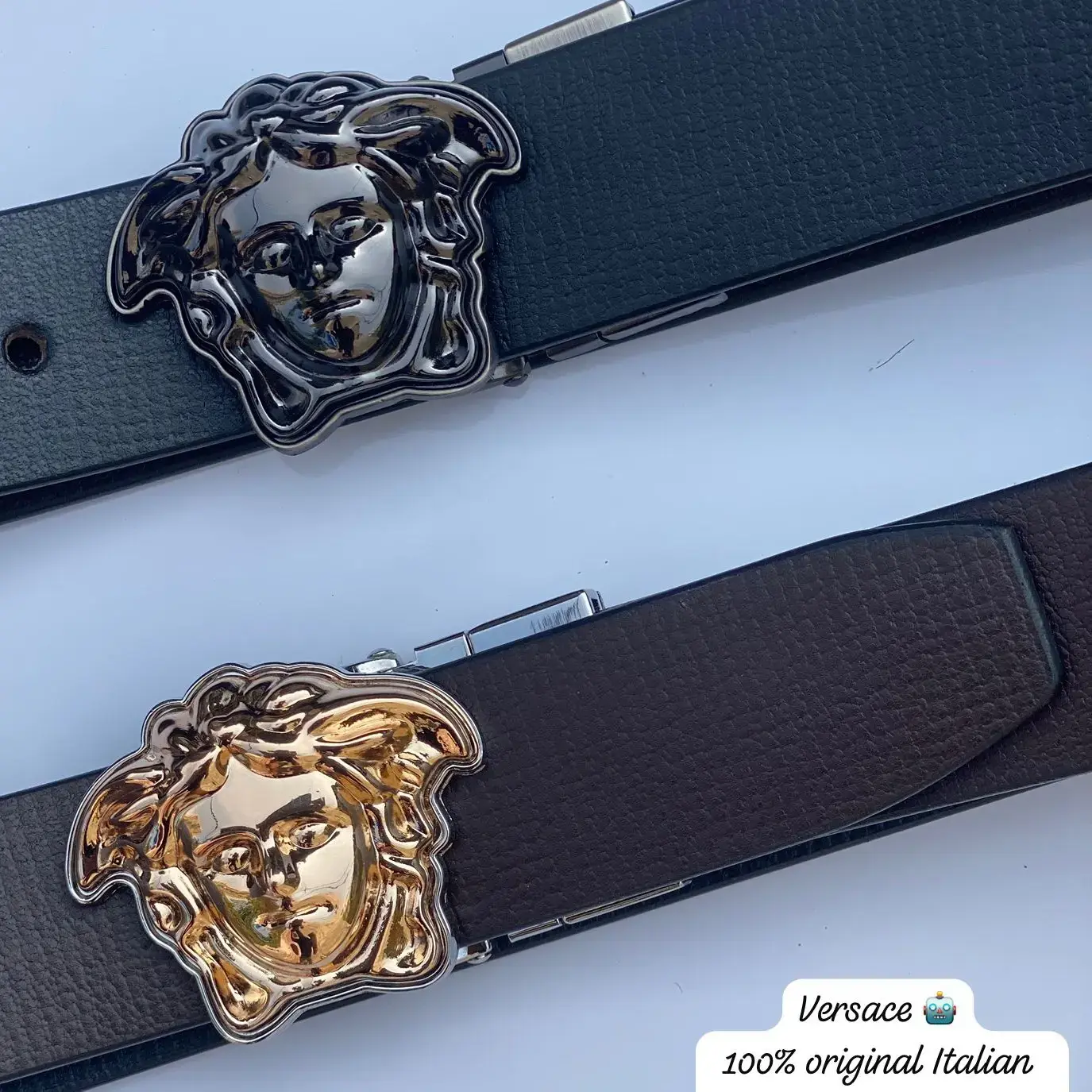 Versace Leather Reversible belt with box for men - Black