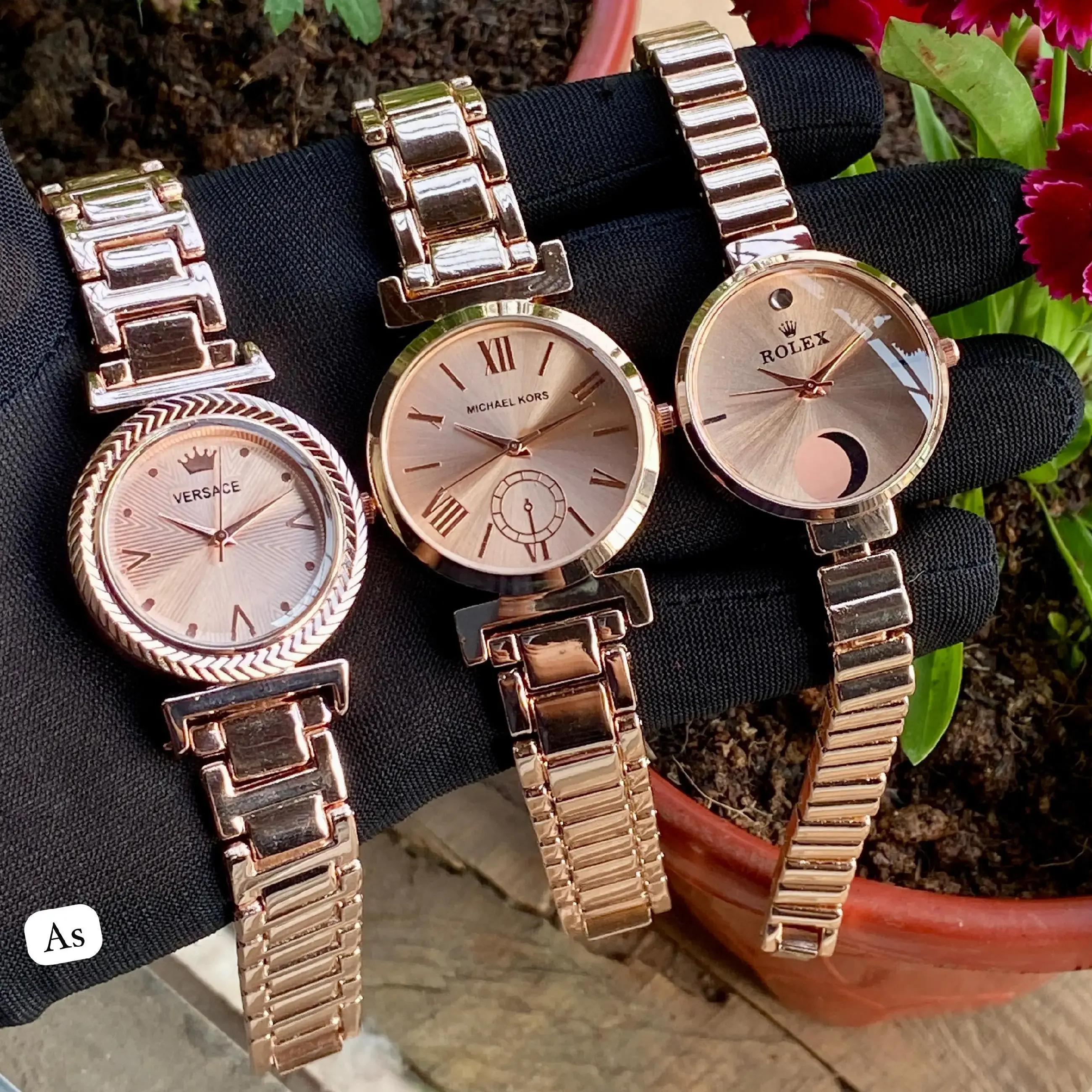 Buy Rolex Fossil, Vercase Women Watch Piss combo Set online at